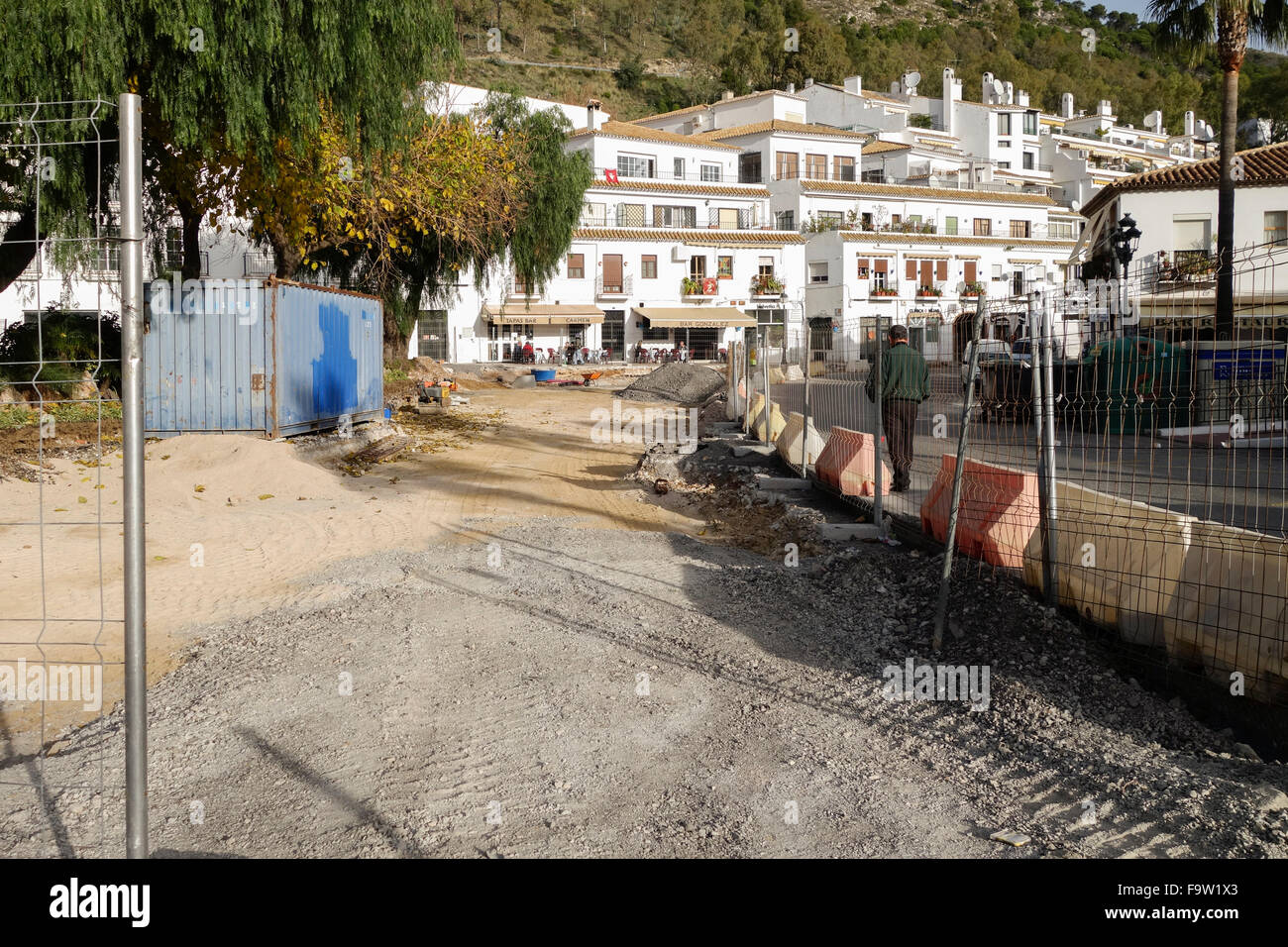 Piazza di Spagna in costruzione. Mijas, Andalusia. Foto Stock