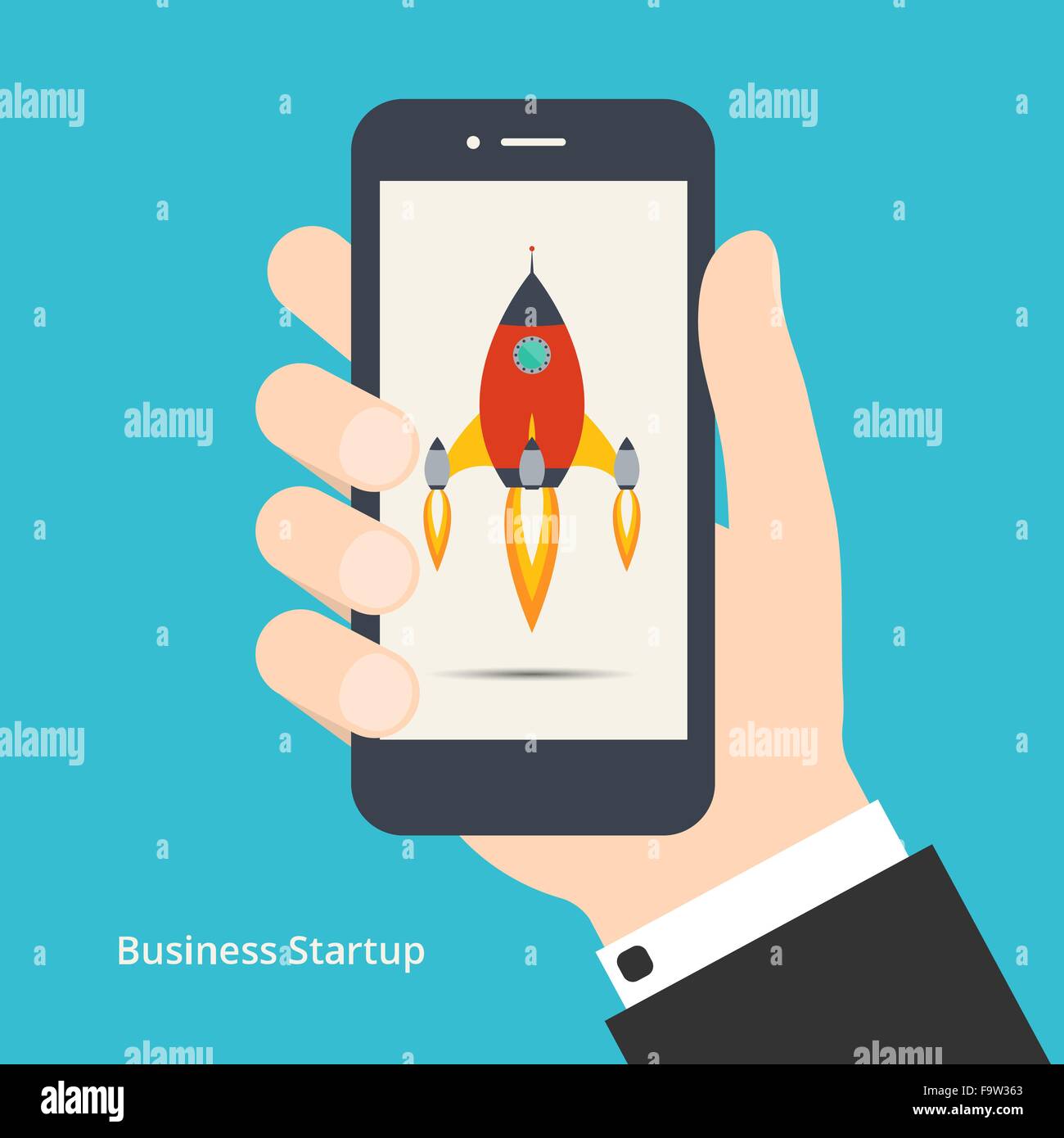 Illustrazione Vettoriale di nuovo business di avvio del progetto di sviluppo o il lancio di un nuovo prodotto o servizio per il vostro design Illustrazione Vettoriale