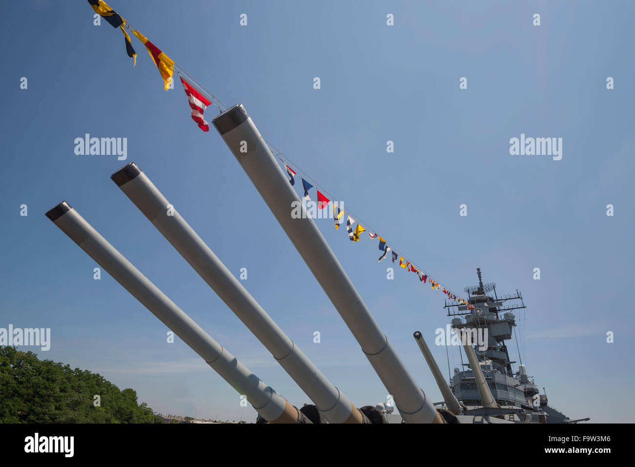 I cannoni della corazzata New Jersey, Camden, New Jersey, STATI UNITI D'AMERICA Foto Stock