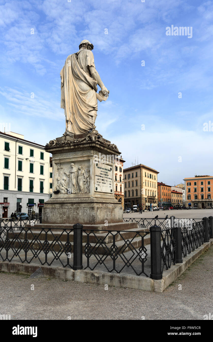 Statua di Leopoldo II, Piazza della Repubblica, piazza della città di Livorno, Toscana, Italia, Europa. Foto Stock