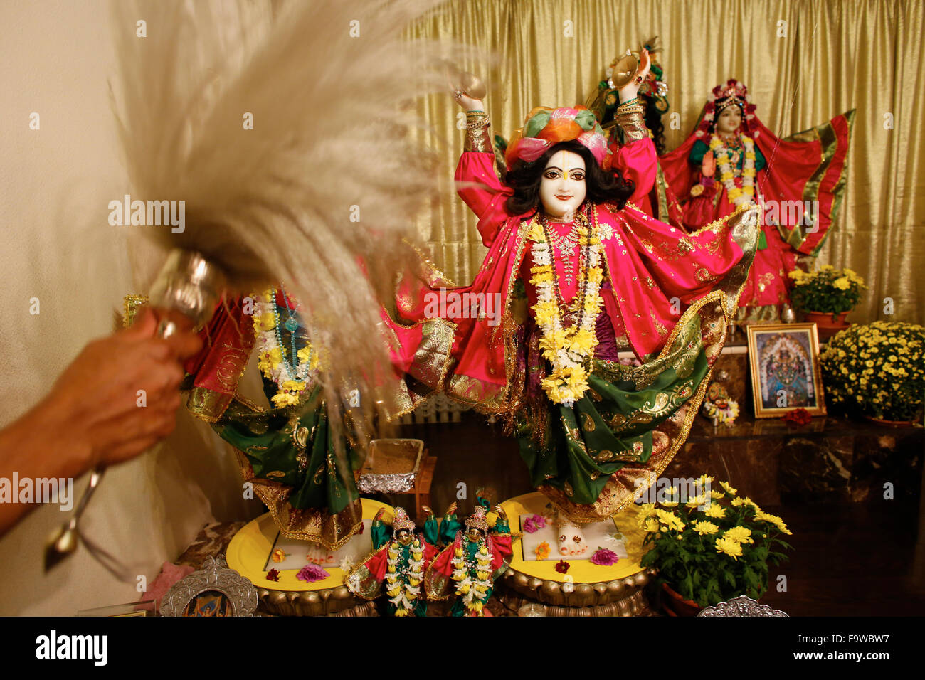 Festa del Santo Nome in un Tempio ISKCON. Foto Stock