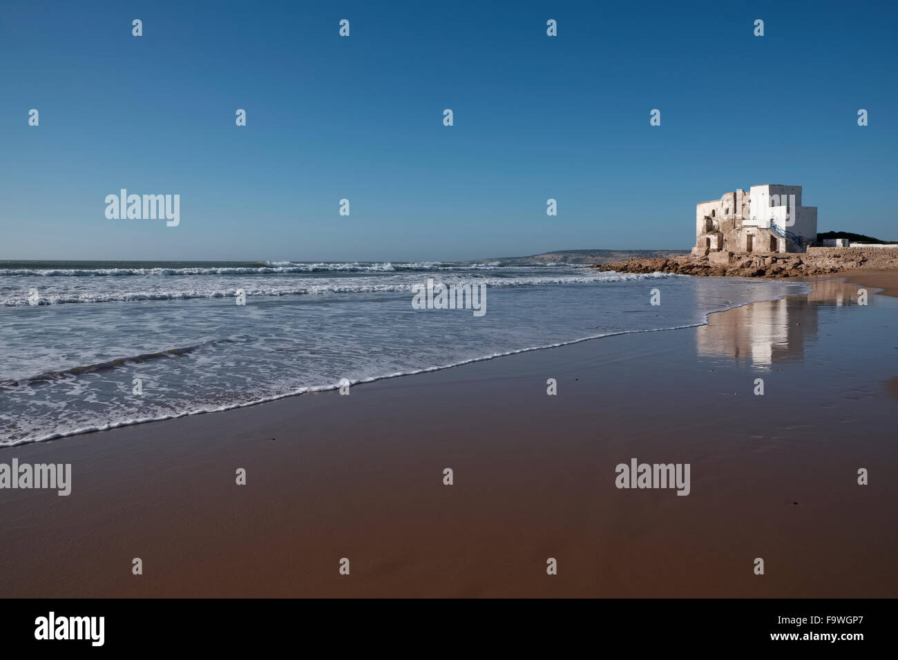 La spiaggia di Sidi Kaouki vicino Essaouira Mogador in Marocco Foto Stock