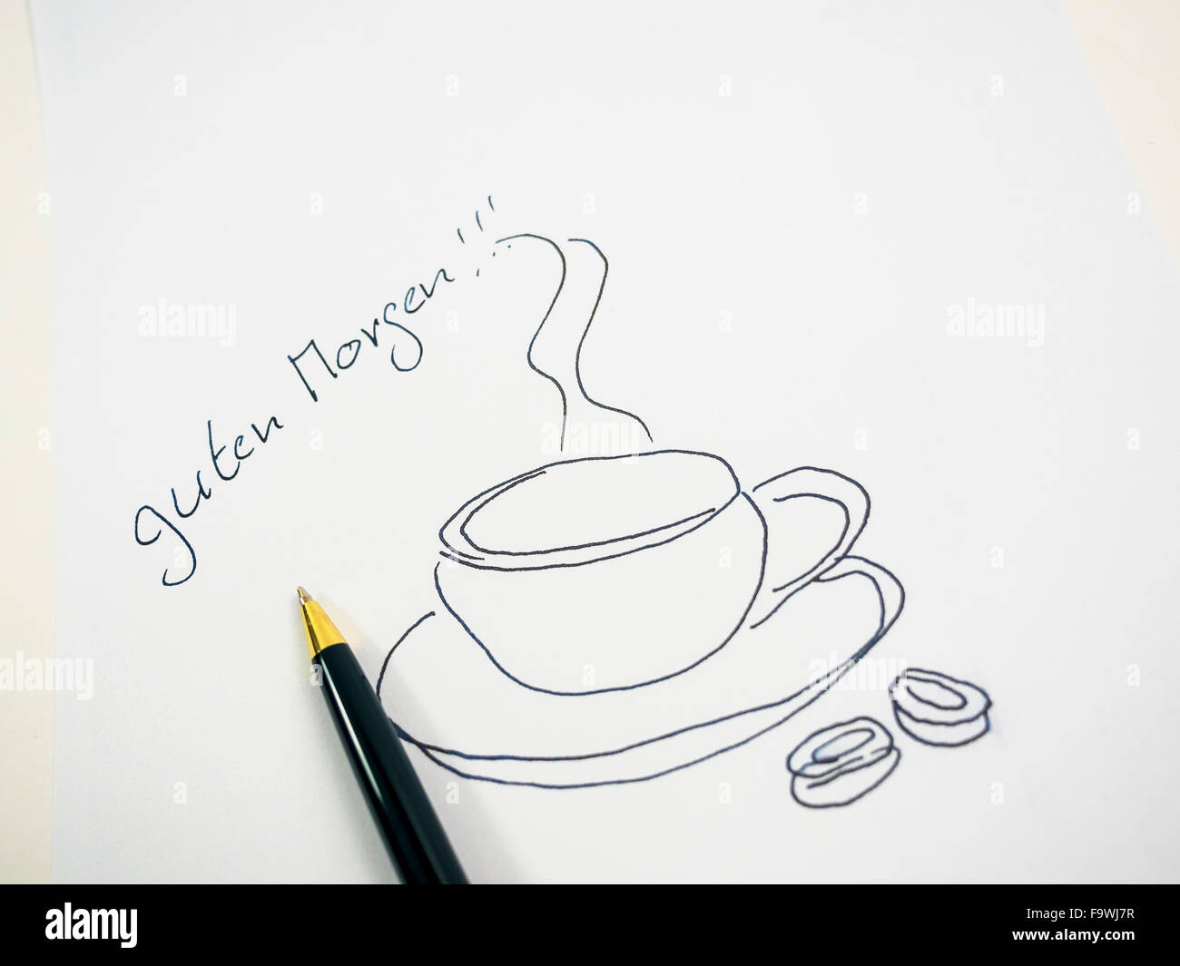 Immagine simbolica, coffee break, buongiorno Foto Stock
