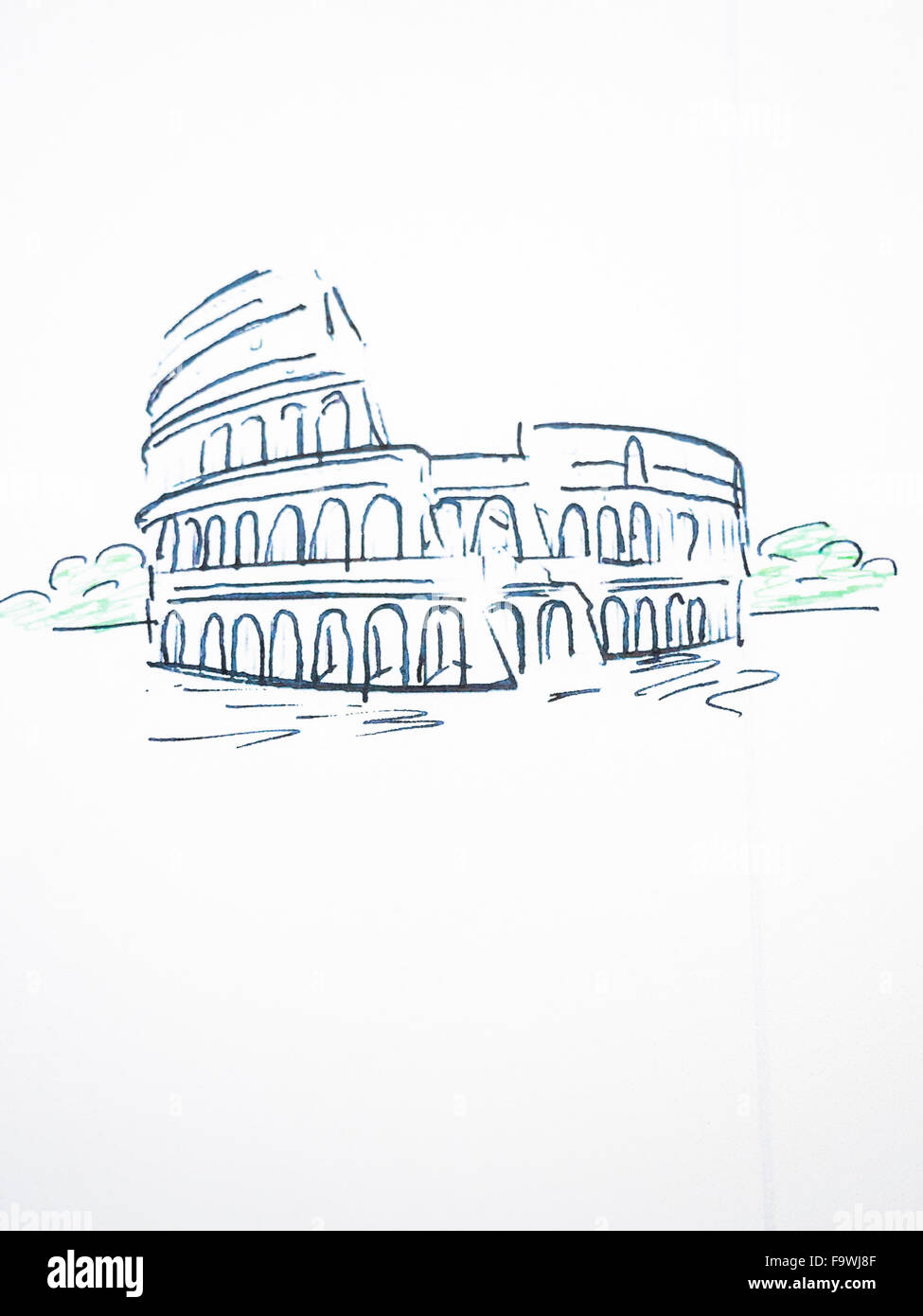 Colosseo a Roma, trafilati, immagine simbolica Foto Stock