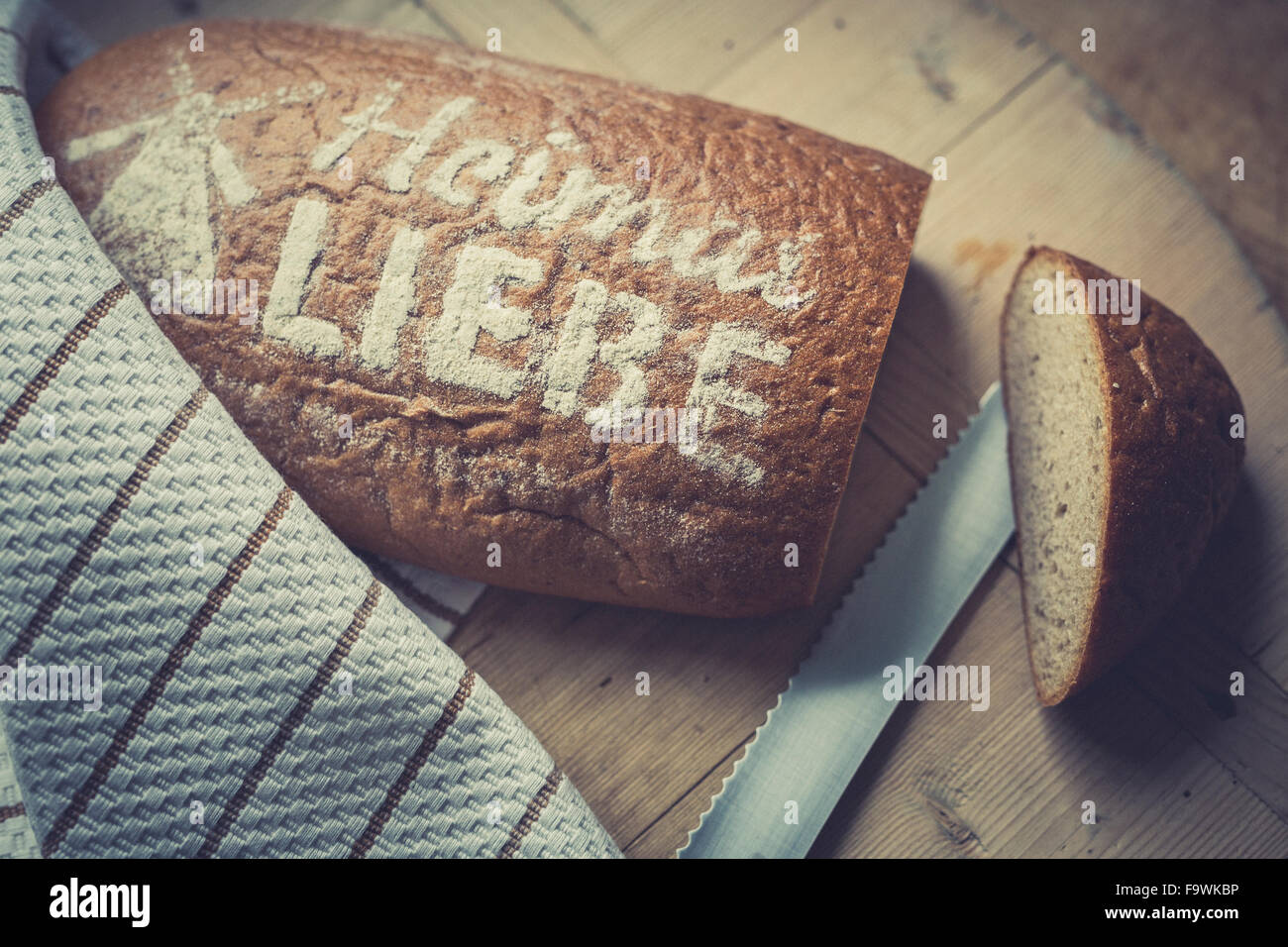 Filone di pane, amore per il paese nativo Foto Stock