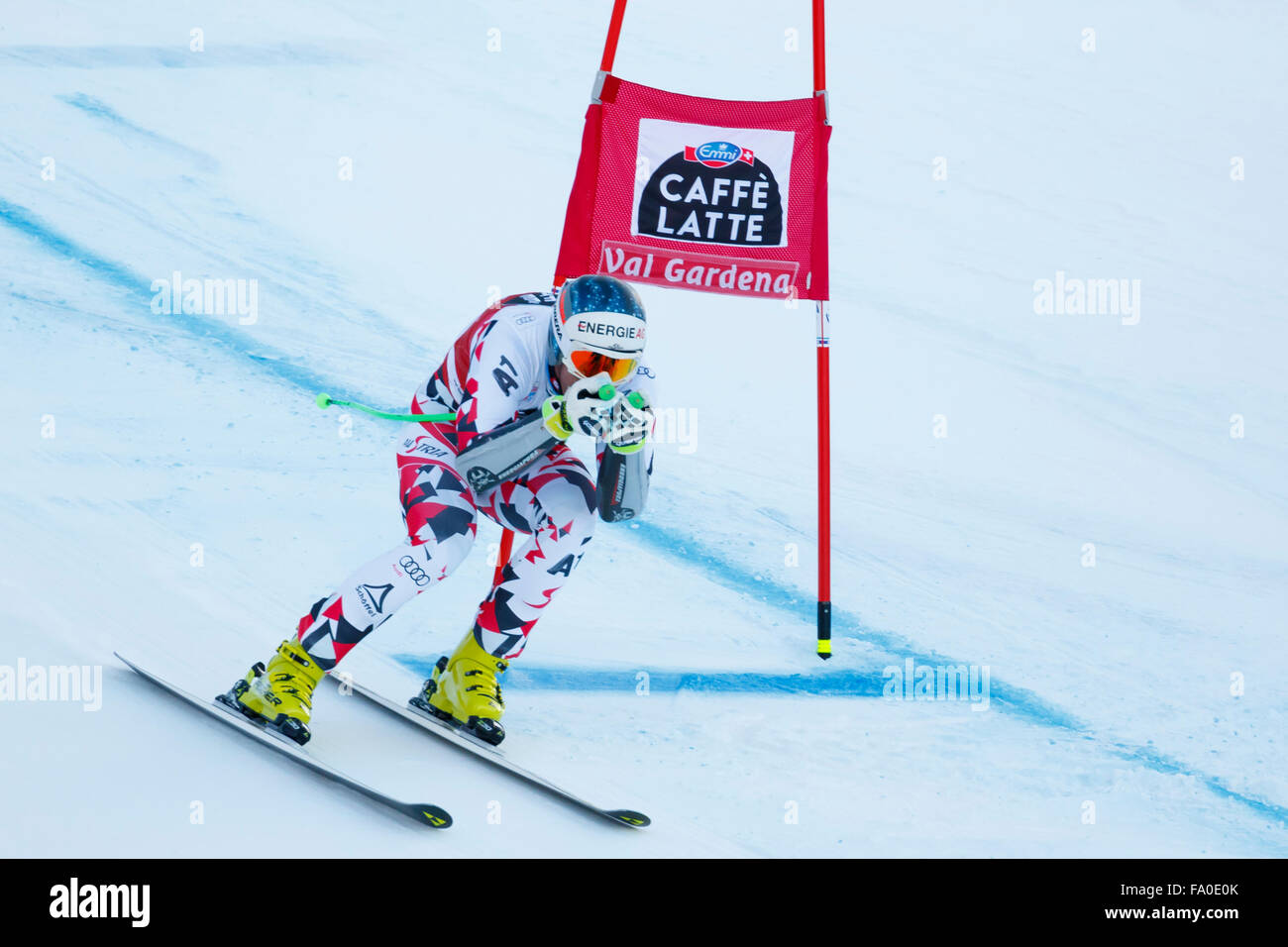 La Val Gardena, Italia 18 dicembre 2015. KRIECHMAYR Vincent (Aut) competere nel Audi FIS Coppa del Mondo di Sci Alpino Super G Foto Stock