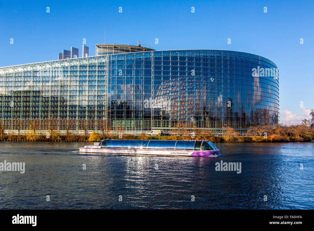 Edificio del Parlamento europeo a Strasburgo, Alsazia, Francia, Foto Stock