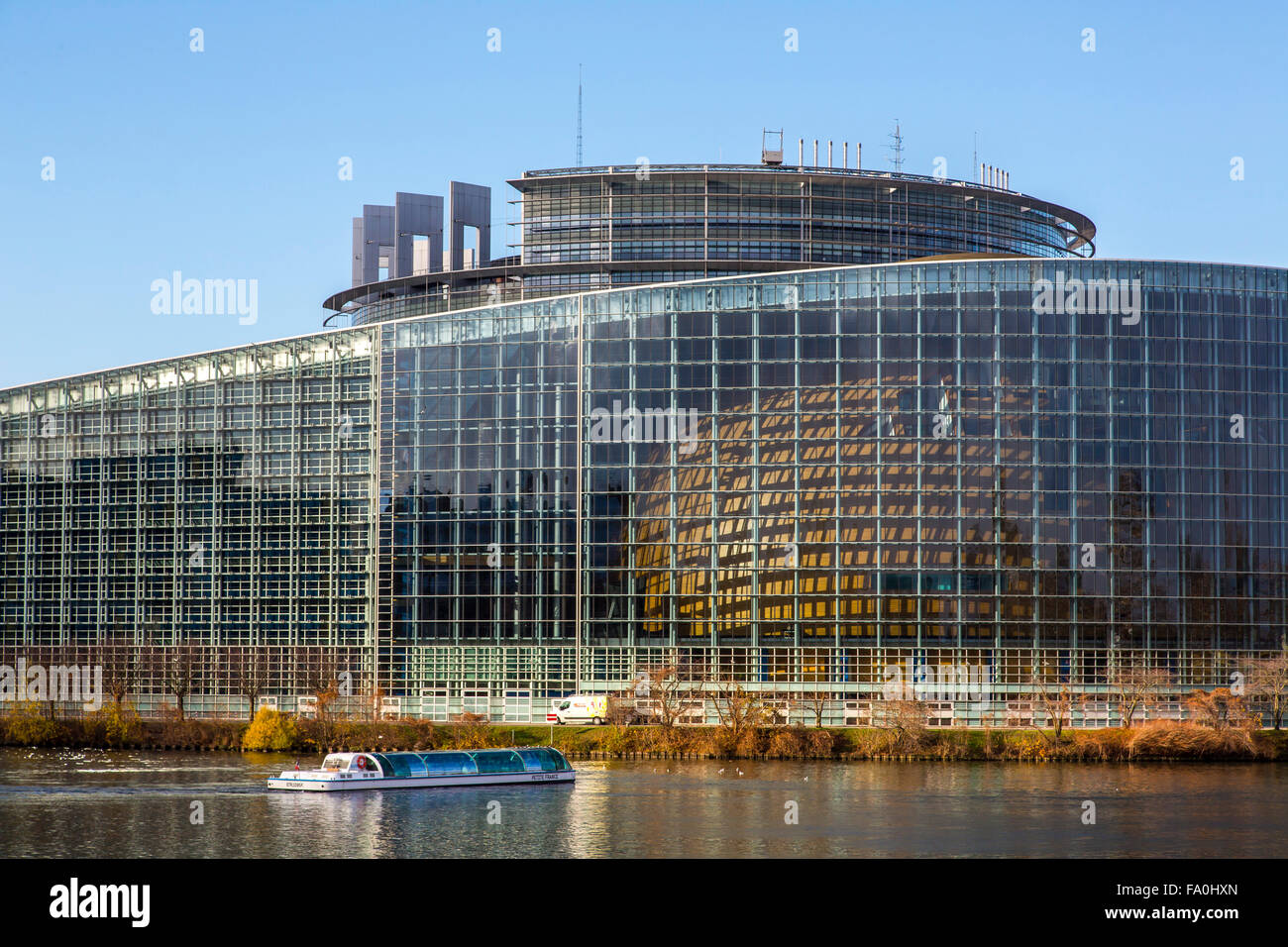 Edificio del Parlamento europeo a Strasburgo, Alsazia, Francia, Foto Stock