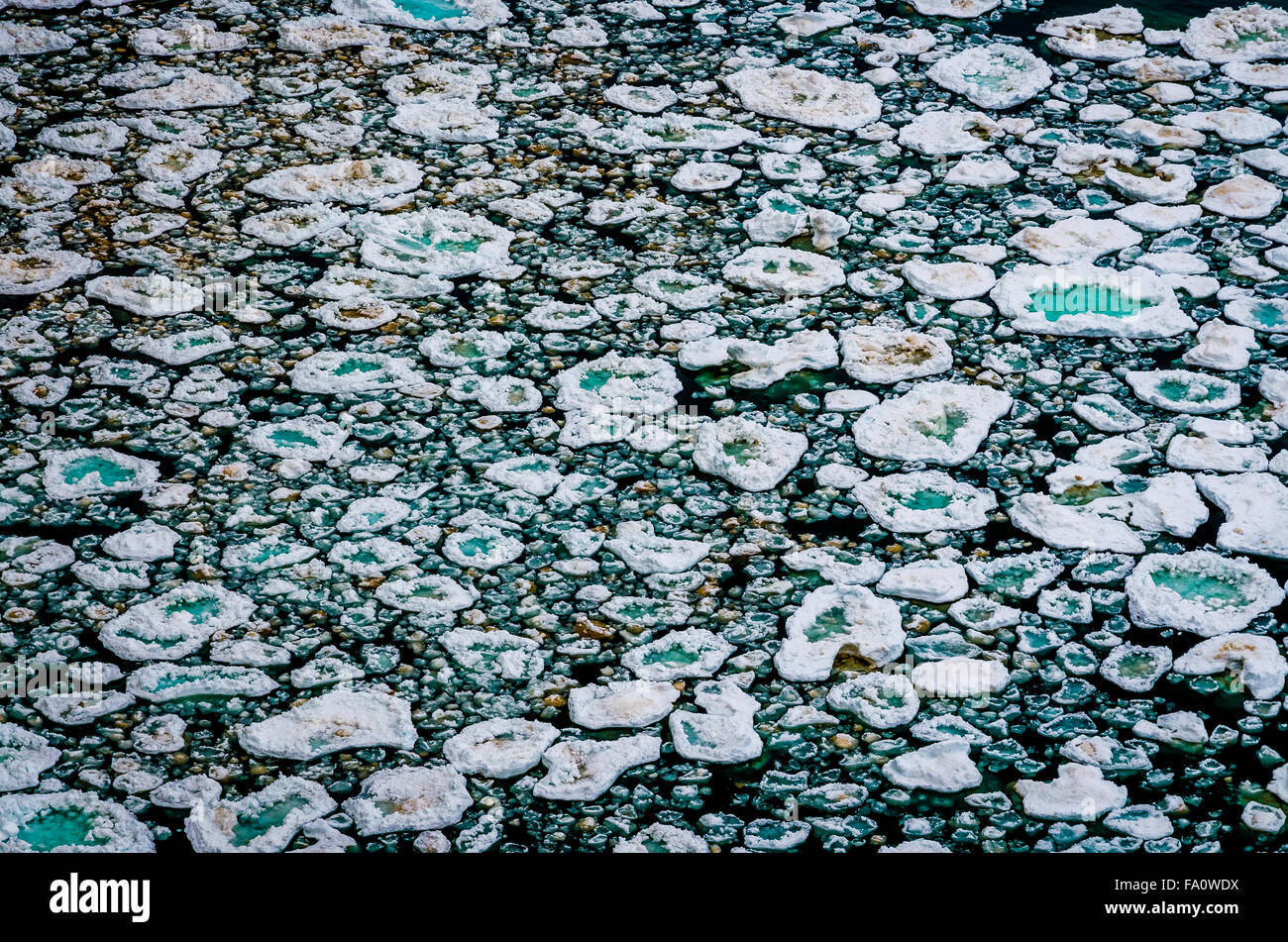 I dischi di ghiaccio sul lago Superiore Foto Stock