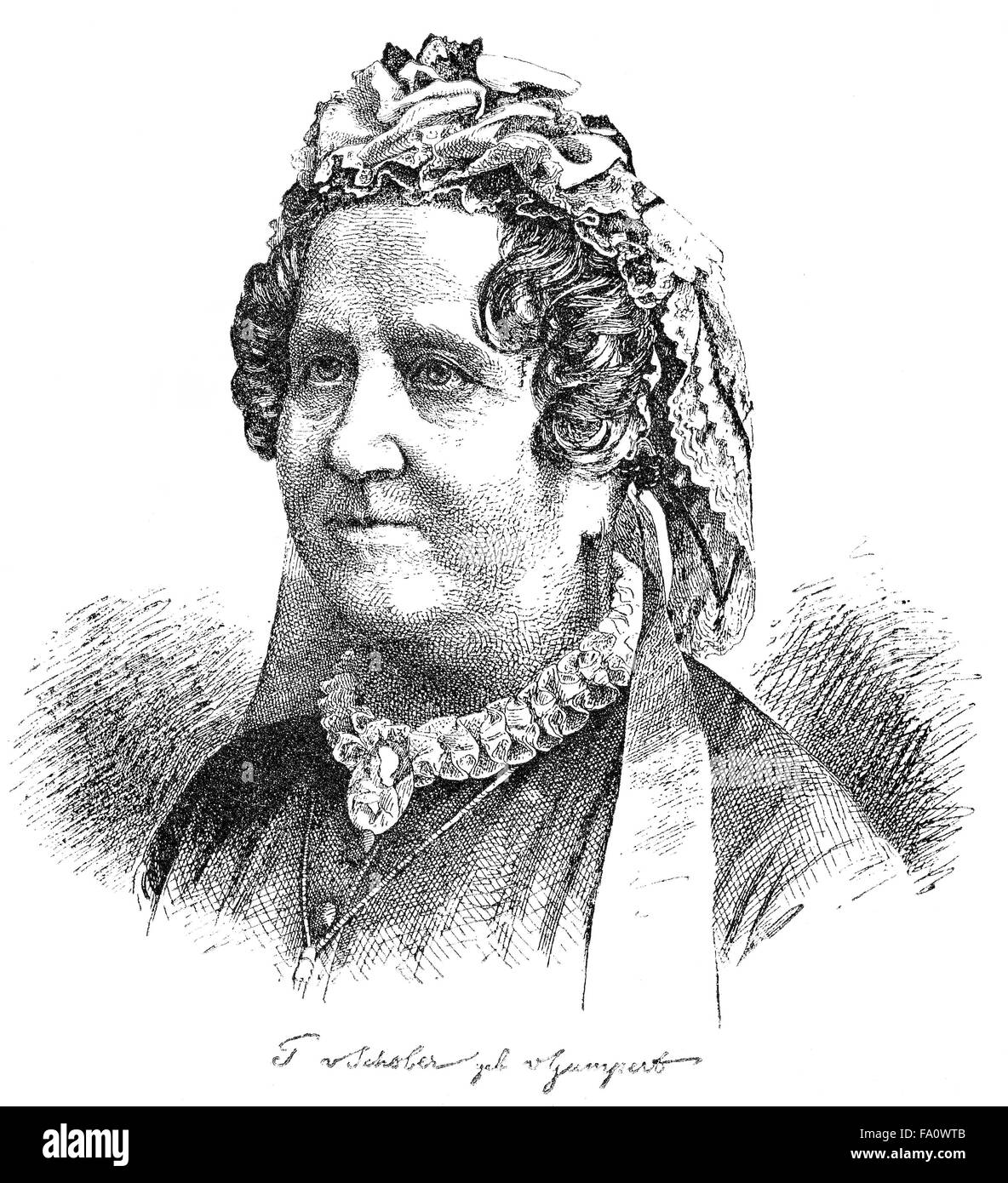 Thekla Charlotte von Gumpert, Thekla von Schober; 1810-1897, un tedesco per bambini e giovani writer, Foto Stock