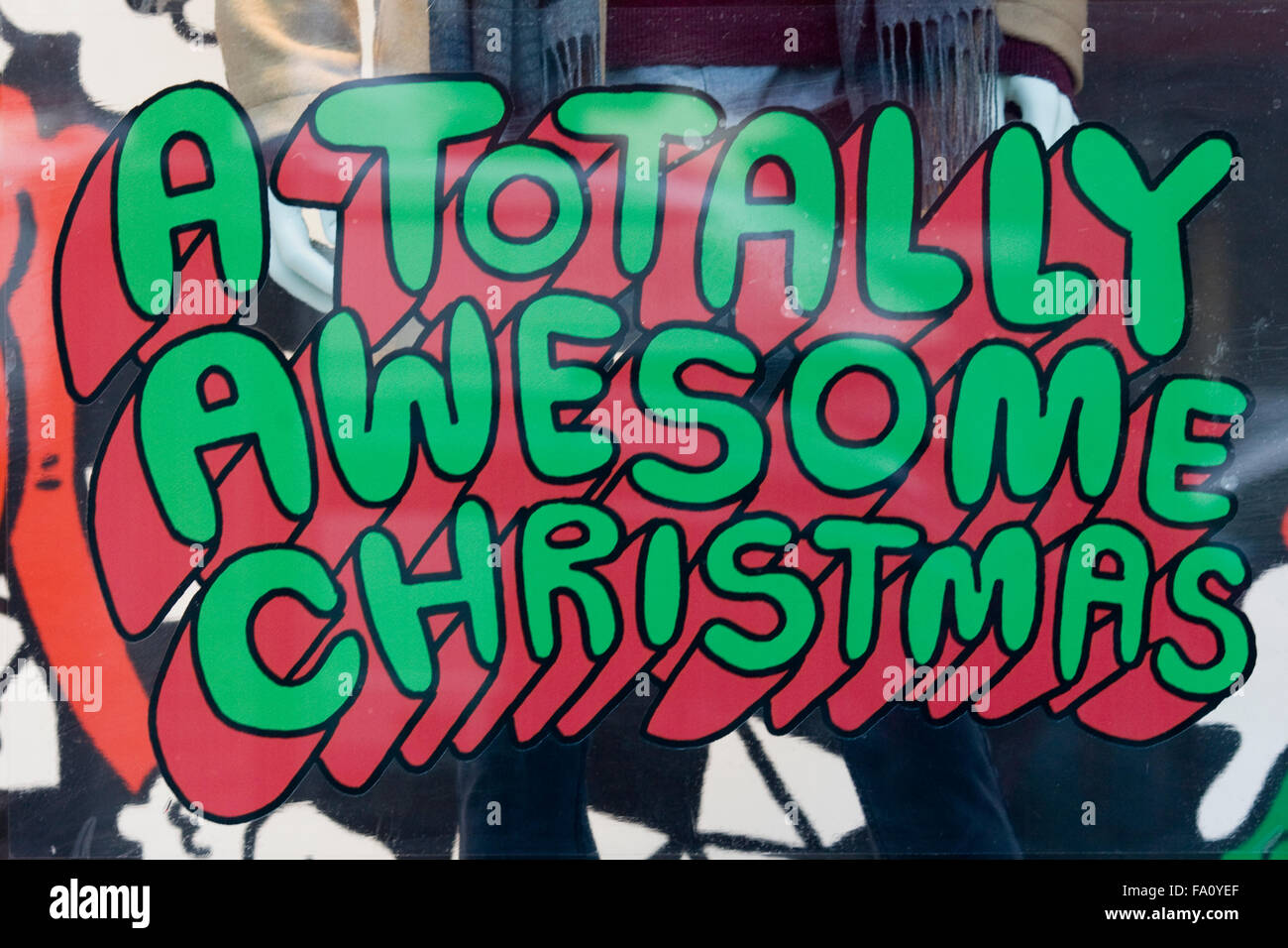 Buon Natale sign in vetrina Foto Stock