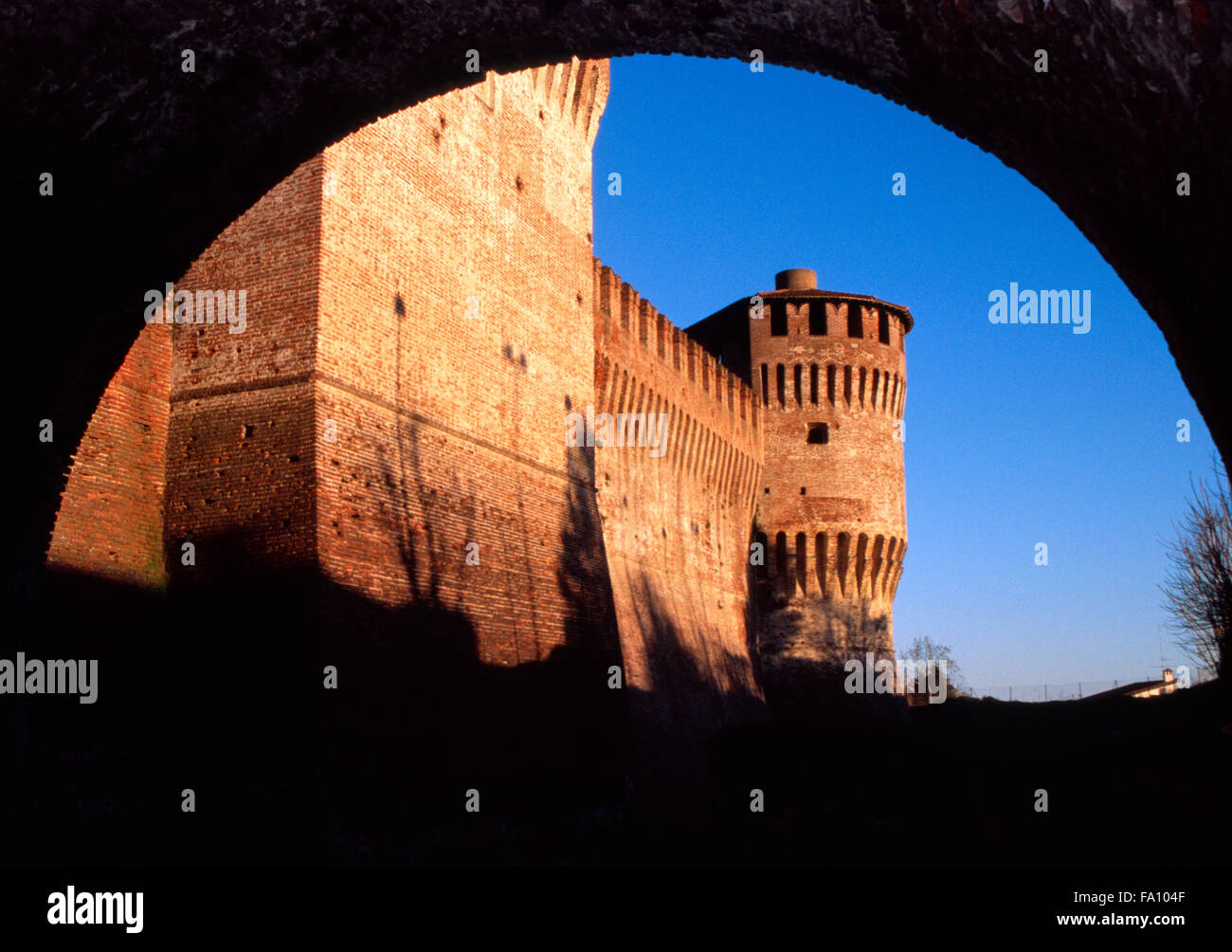 Italia, Lombardia, Soncino, Castello di Rocca Sforzesca Foto Stock