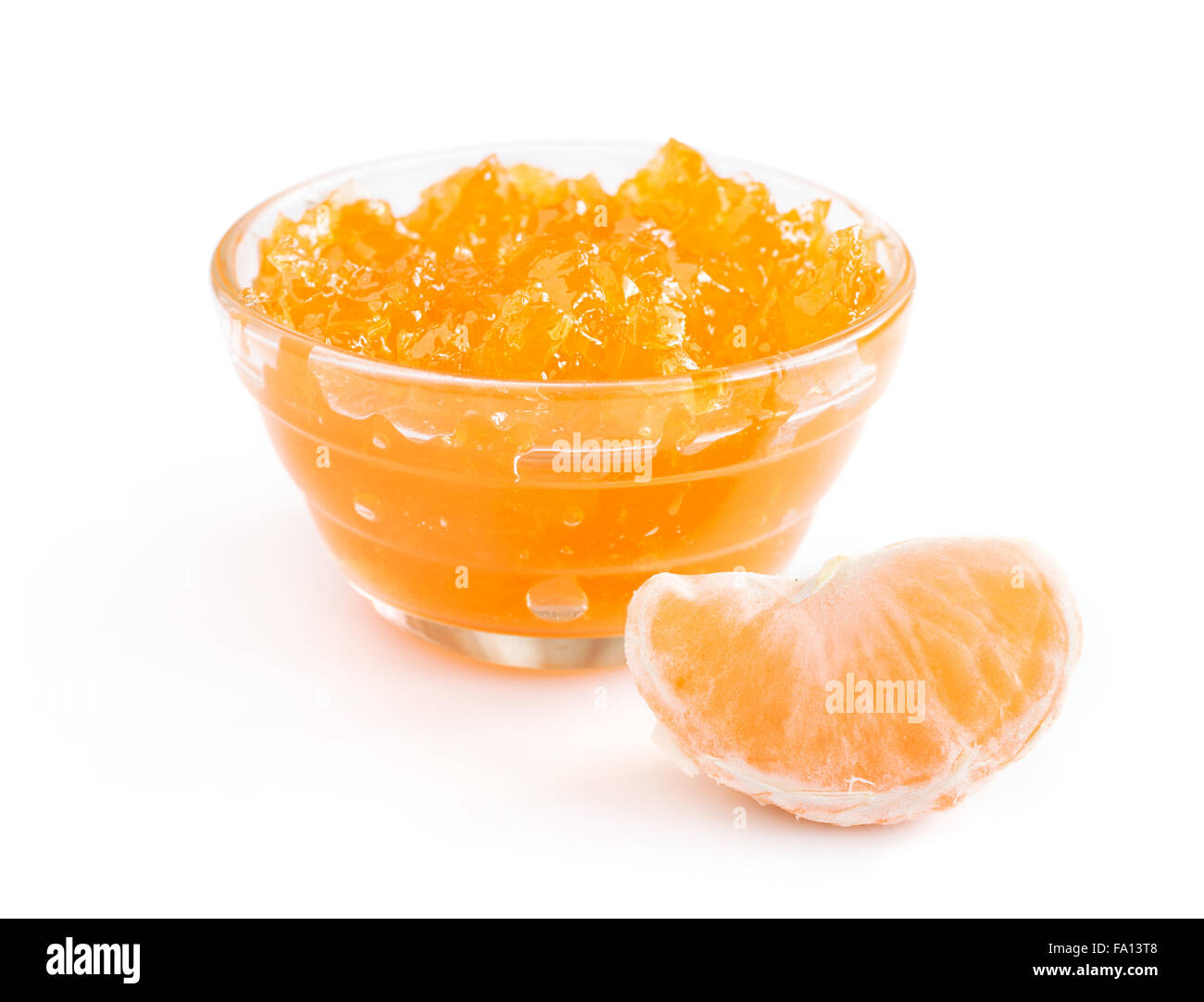 Tangerine jam isolato su bianco Foto Stock