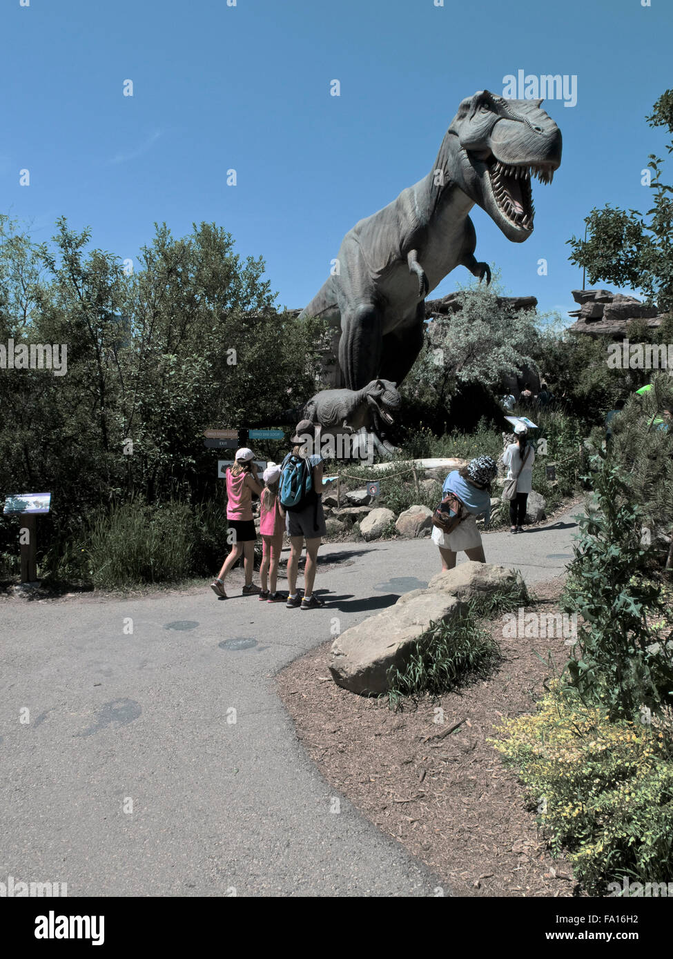 Lo Zoo di Calgary dinosaur park è chiamato 'Dinosaurs Alive' Foto Stock