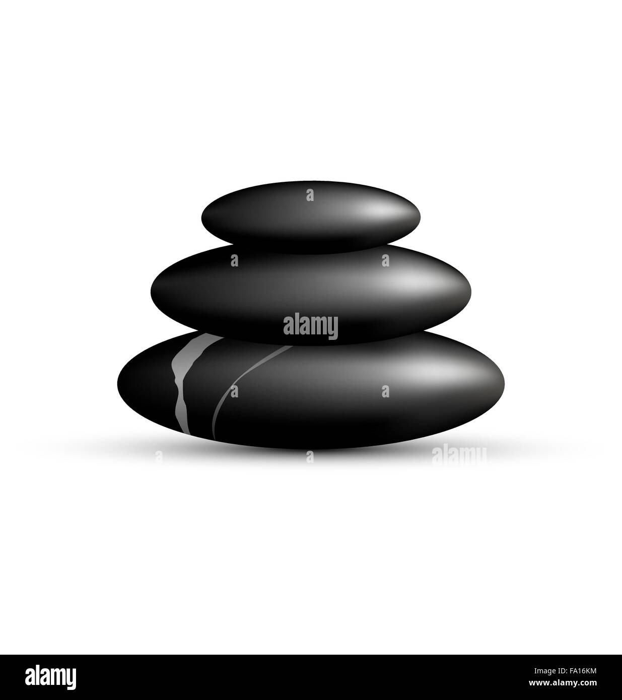 Pila di pietre spa isolato su bianco Illustrazione Vettoriale