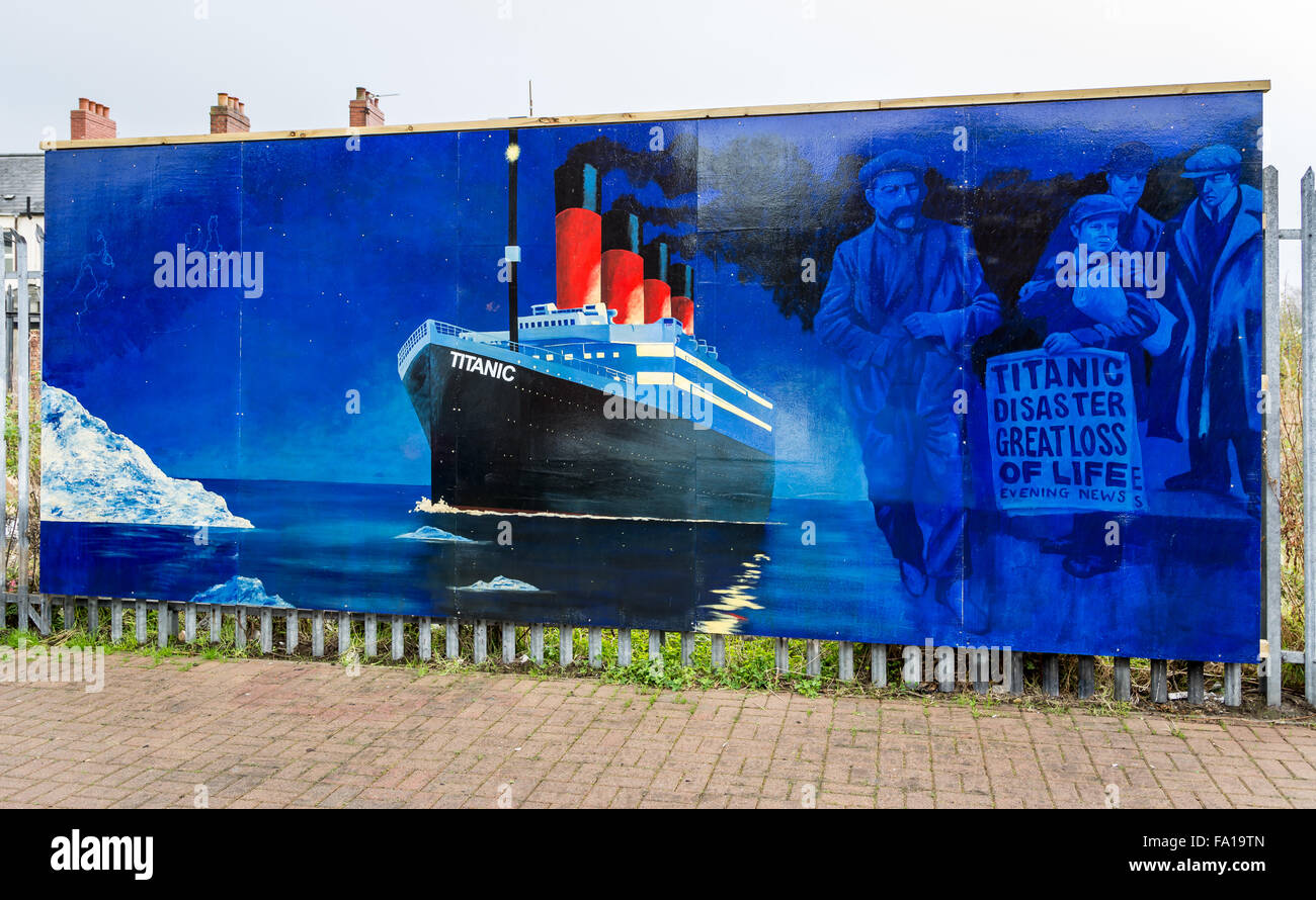 Titanic murale di Ravenhill area di East Belfast Foto Stock