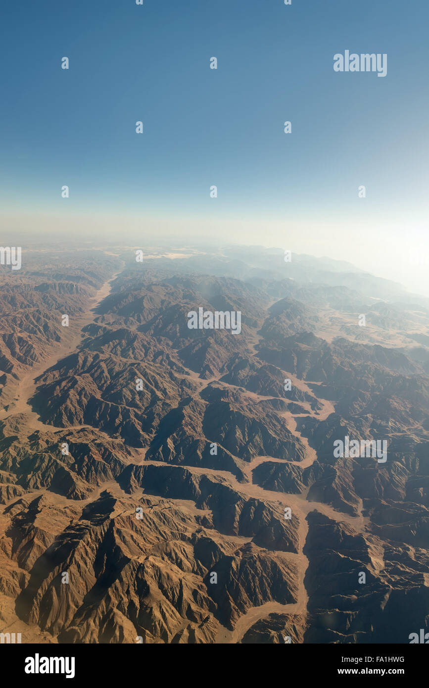 Gamma di montagne del Sinai da vista aerea Foto Stock