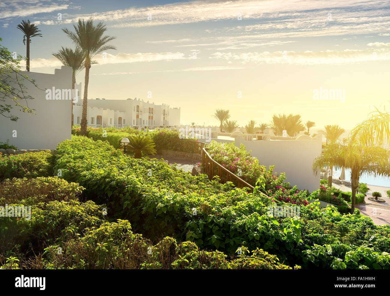 Resort di Sharm el Sheikh all'alba Foto Stock