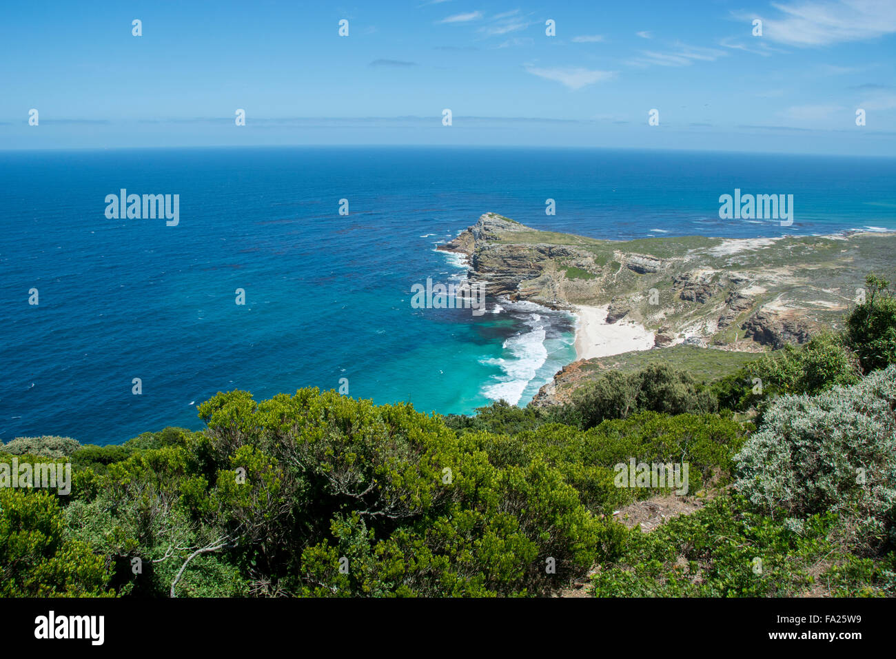 Sud Africa, Cape Town Cape Point. Table Mountain National Park, Capo di Buona Speranza, vista di Dias Beach. Foto Stock