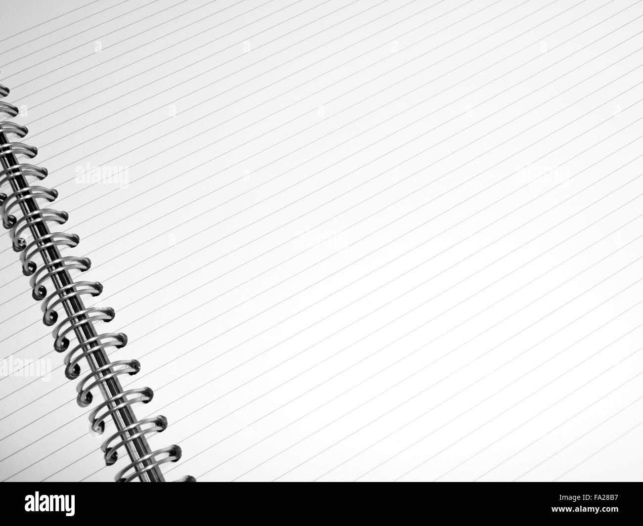 Close-up di immagine white lined notepad. Foto Stock