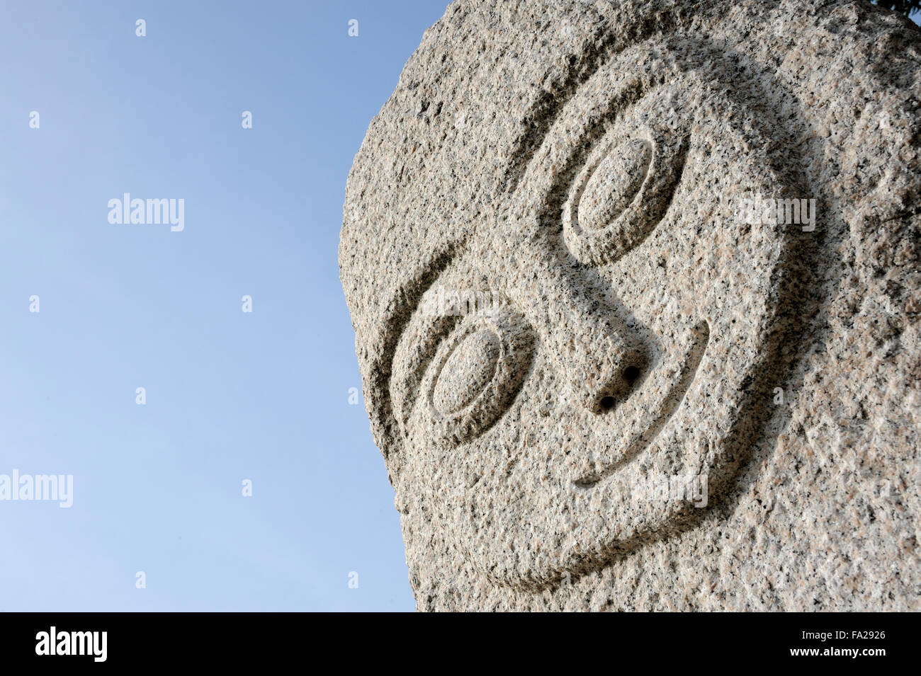 Primitiva statua di pietra per custodire le tombe di persone importanti presso il Palazzo Gyeongbokgung, Seoul, Corea del Sud Foto Stock