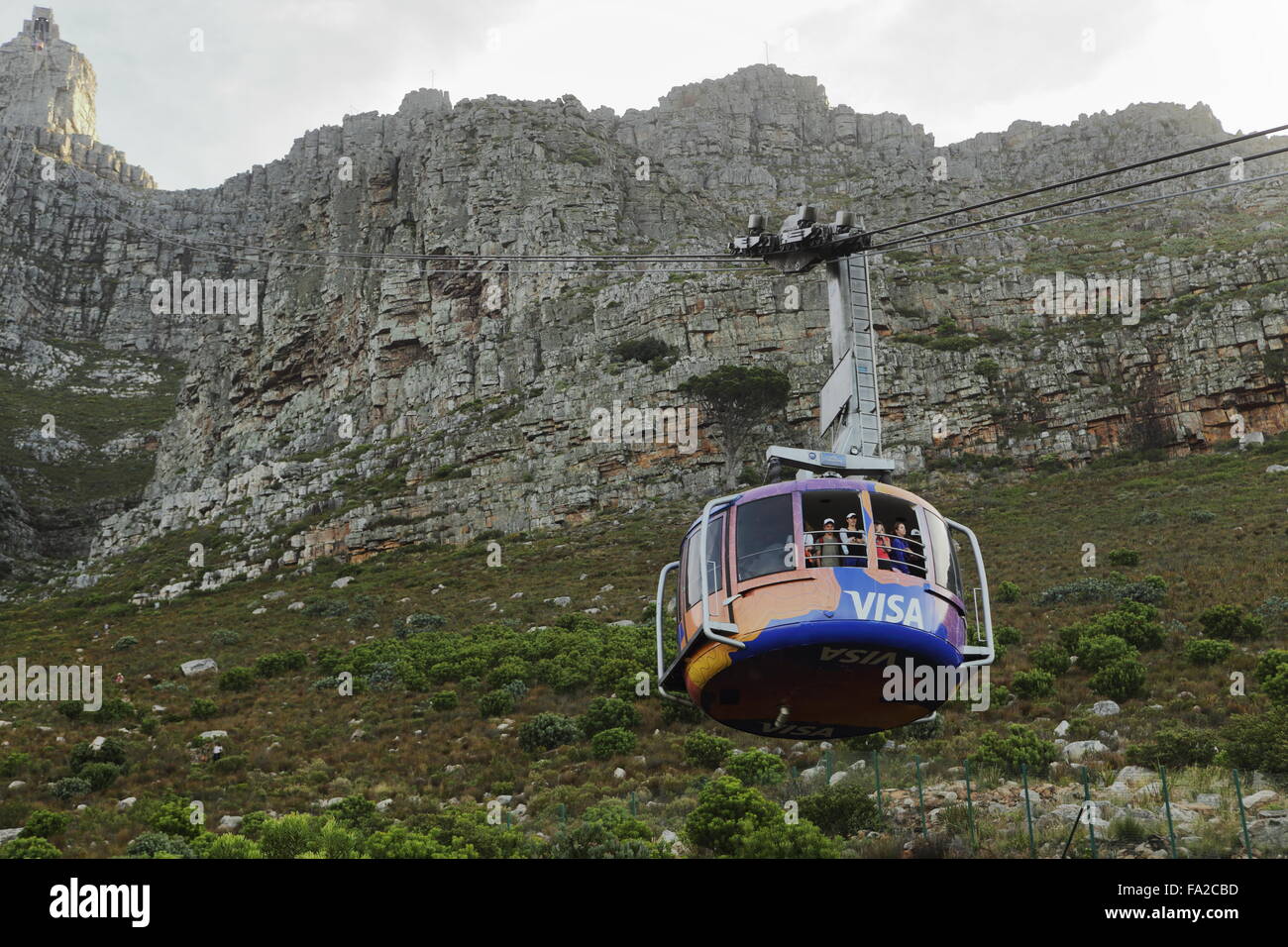 Funivia salita Table Mountain Foto Stock