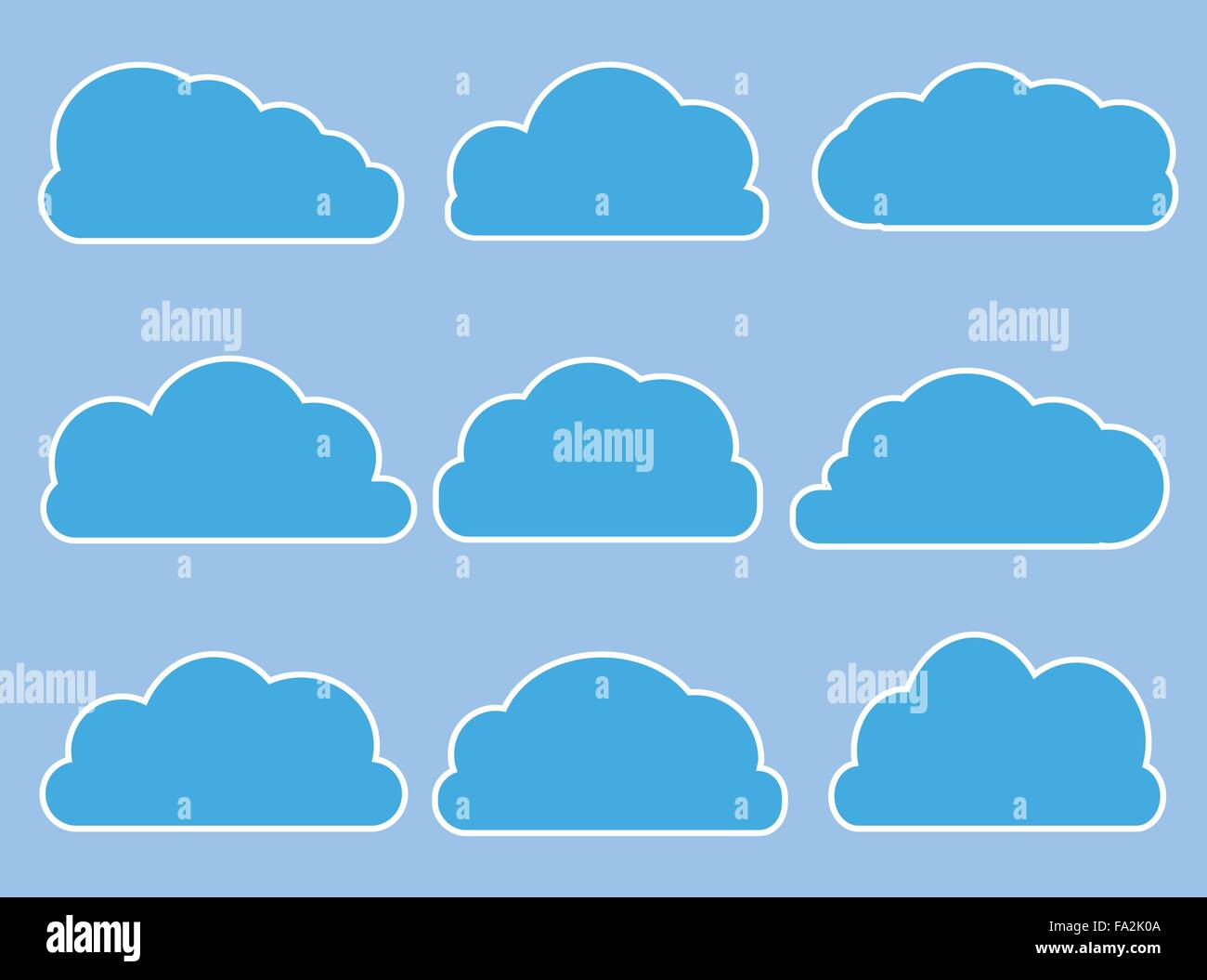Vettore Cloud Web icone in diverse forme Illustrazione Vettoriale