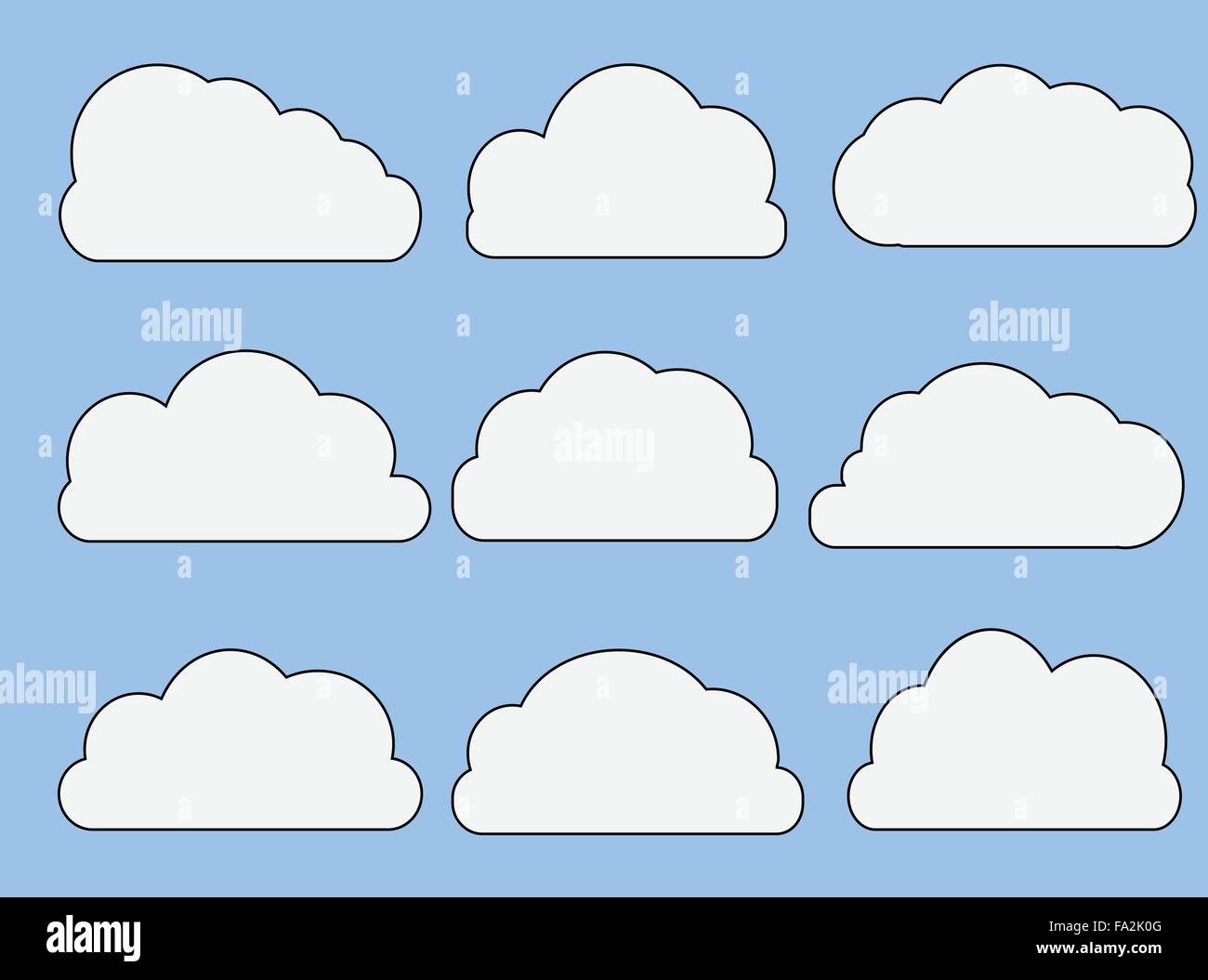 Vettore Cloud Web icone in diverse forme Illustrazione Vettoriale
