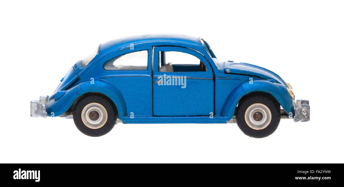 Vecchio Dinky pressofuso modello VW auto scala: 1:42 Blue Volkswagen Bettle 1300 Berlina Deluxe Foto Stock