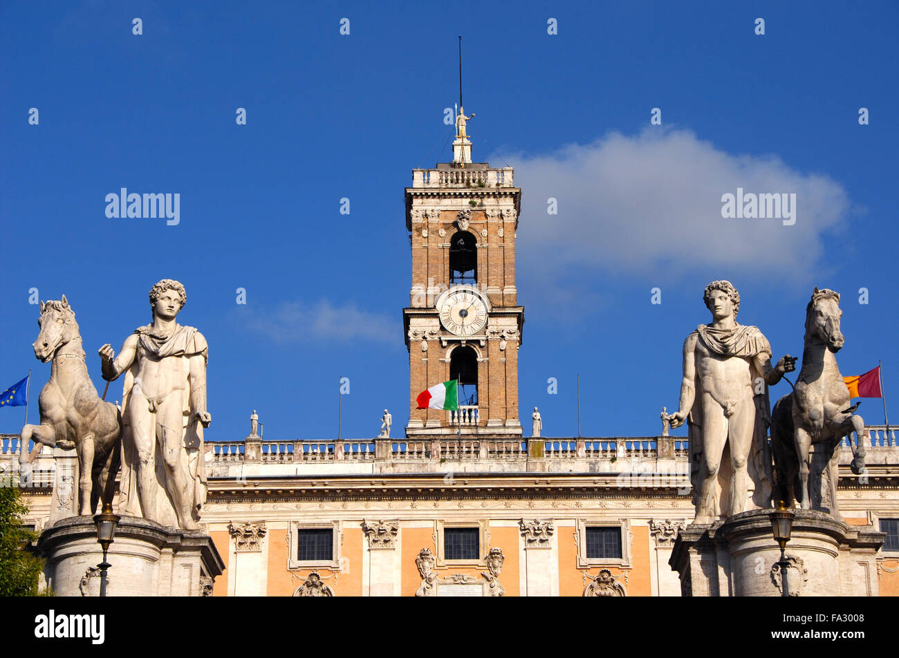 Il Campidoglio, il centro di Roma moderna progettata da Michelangelo Foto Stock