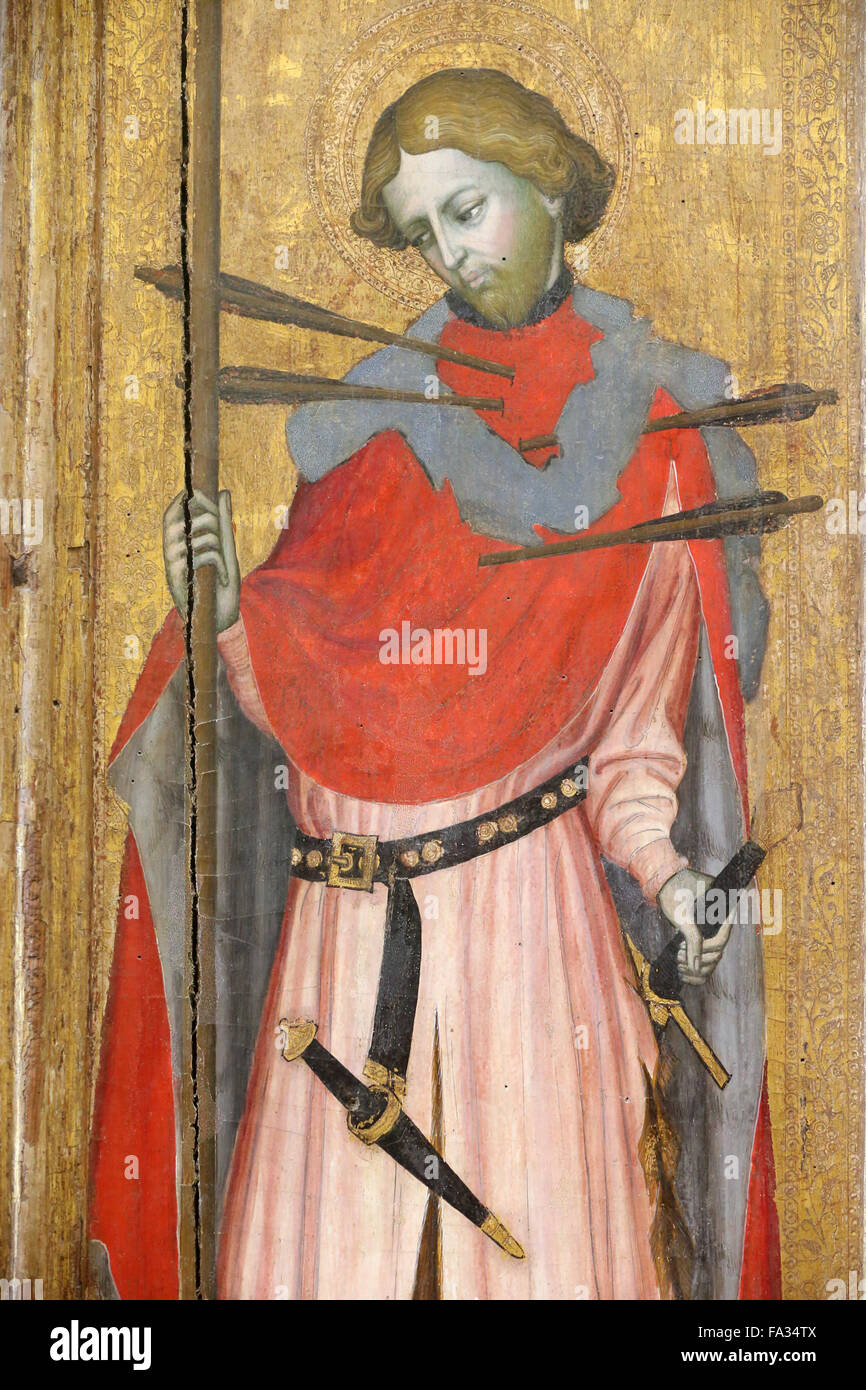 Il museo del Louvre. Thouzon ripresentare. Il martirio di Saint-Sebastien. San Sebastian che uccide il drago. Xv secolo. Foto Stock