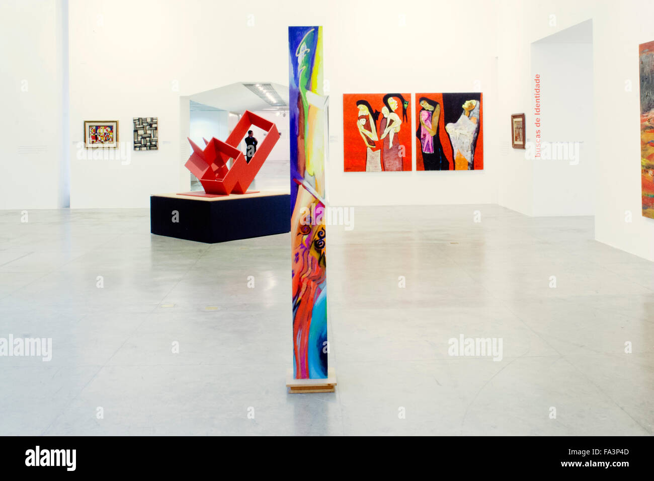 Galleria interna nel Museo di Arte Contemporanea di San Paolo (MAC), San Paolo, Brasile, Sud America Foto Stock