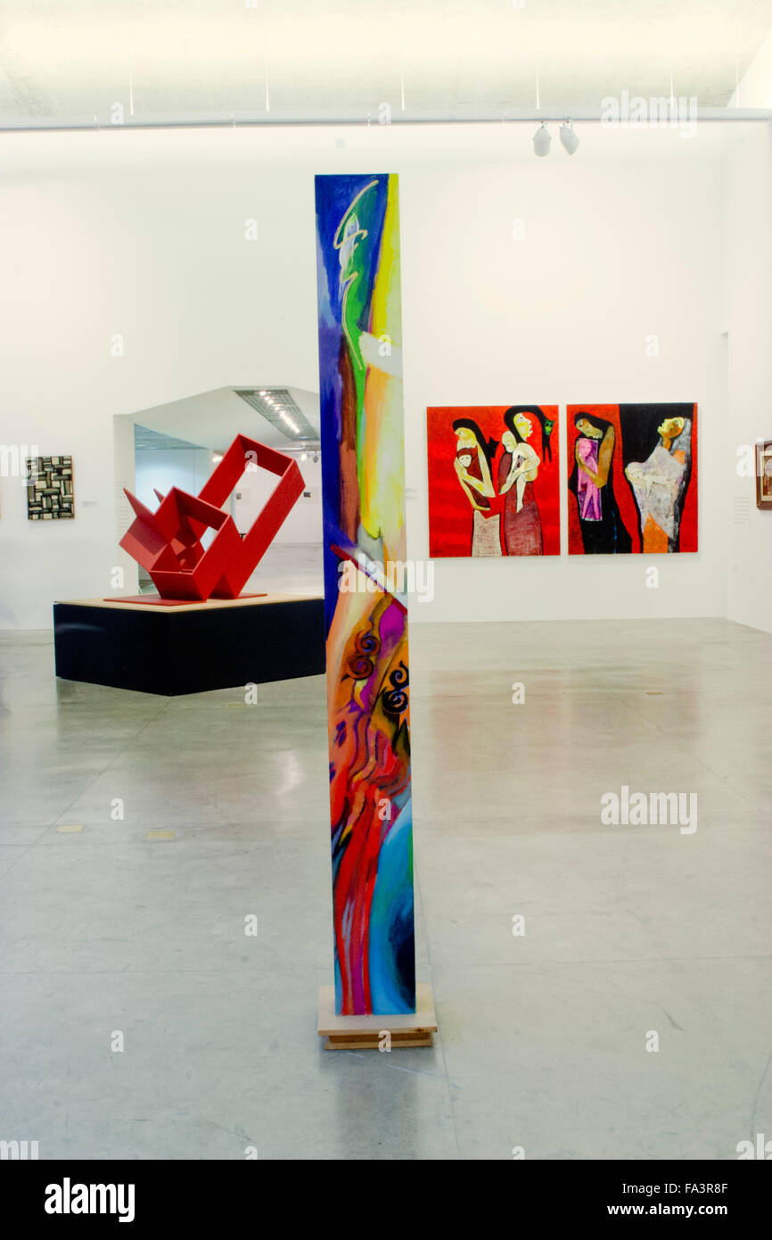 Galleria interna nel Museo di Arte Contemporanea di San Paolo (MAC), San Paolo, Brasile, Sud America Foto Stock