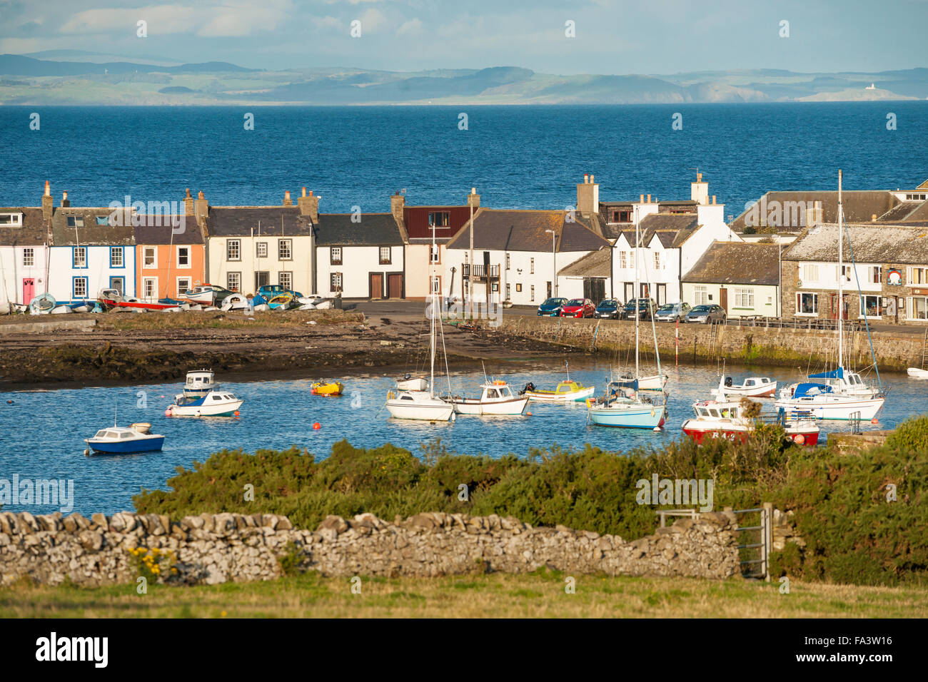 Vista del porto, Isola di Whithorn, Dumfries and Galloway, Scotland, Regno Unito Foto Stock