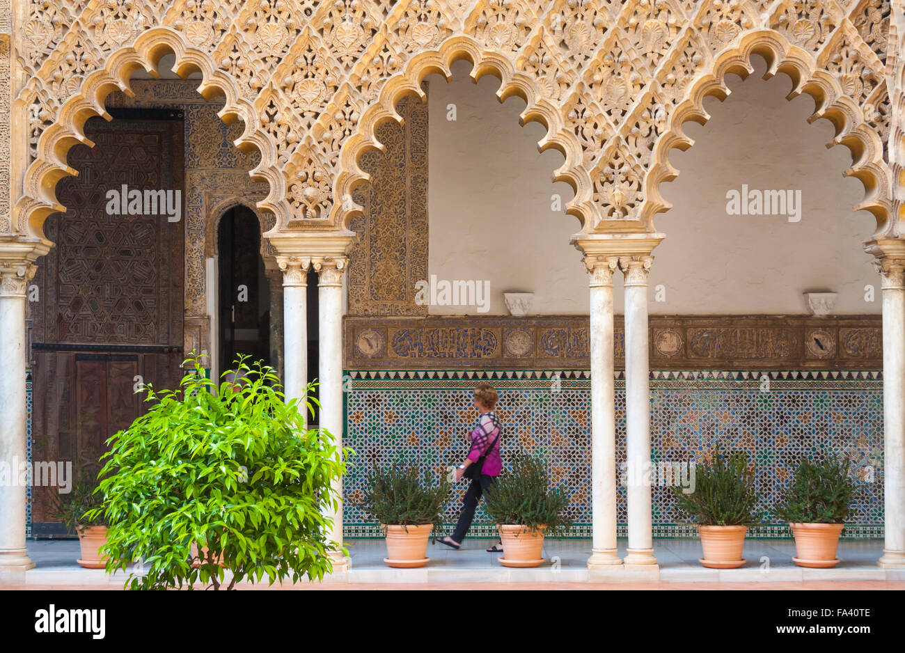Real palazzo di Alcazar, Siviglia, Andalusia, Spagna, Europa Foto Stock