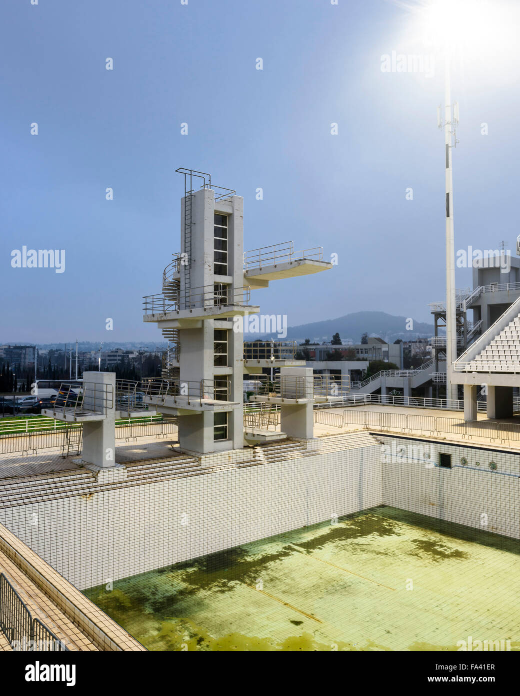 Outdoor Olympic Diving Pool, Athens Olympic Sports Complex (non in uso). Le sedi dei Giochi Olimpici del 2004, ATENE ATENE, G Foto Stock
