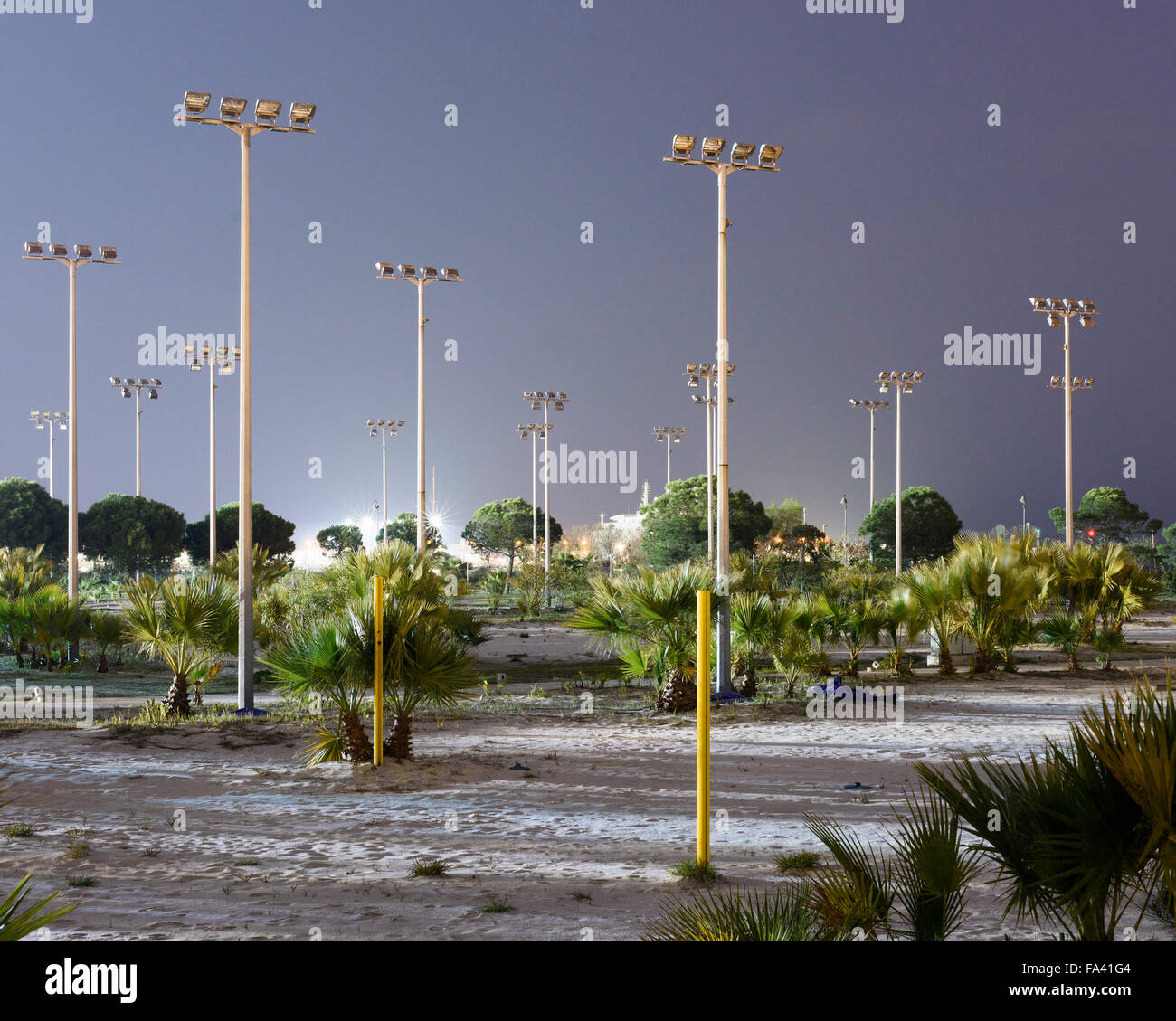 Pratica giudici di Faliro Olympic Beach Volleyball Center (non in uso). Le sedi dei Giochi Olimpici del 2004, ATENE Atene Gr Foto Stock