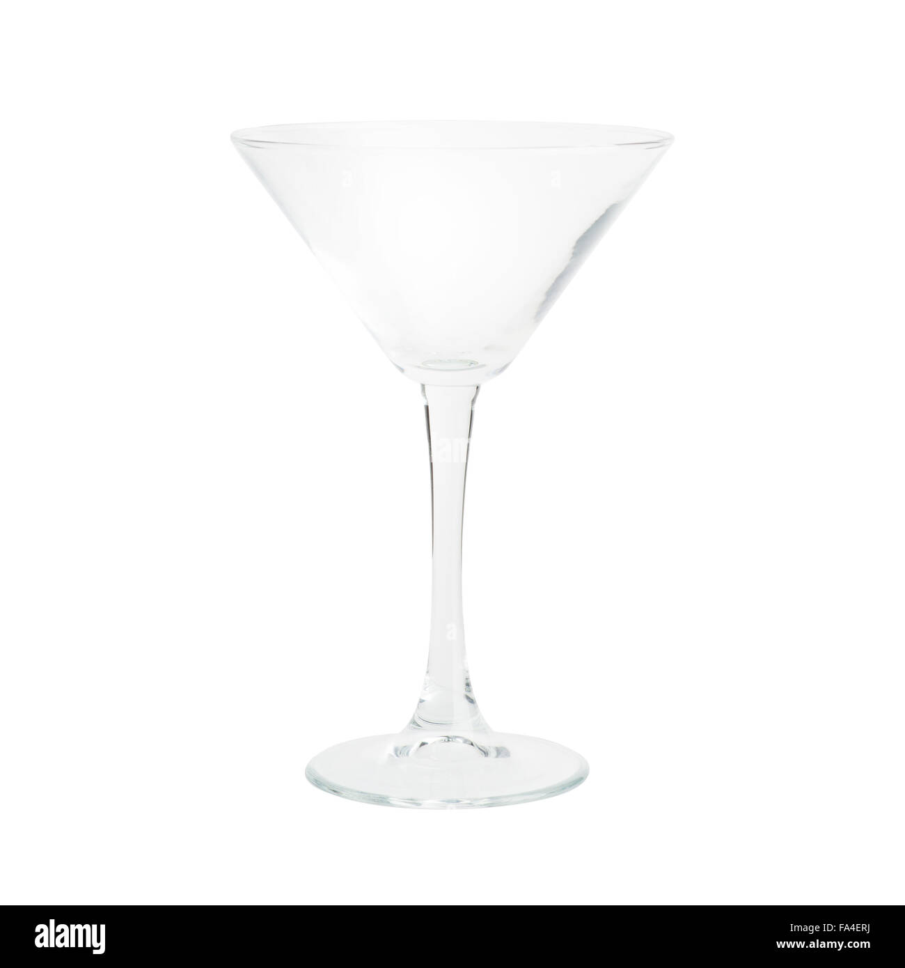 Vuoto in vetro martini isolati su sfondo bianco Foto Stock