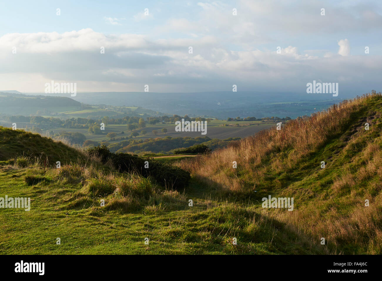 Vista sulla valle Holme da Castle Hill - Huddersfield, England, Regno Unito Foto Stock