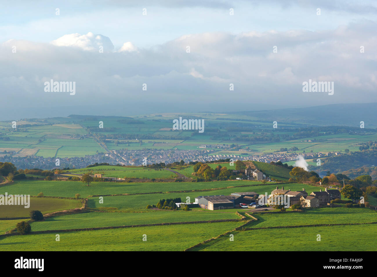 Vista sulla valle Holme da Castle Hill - Huddersfield, England, Regno Unito Foto Stock
