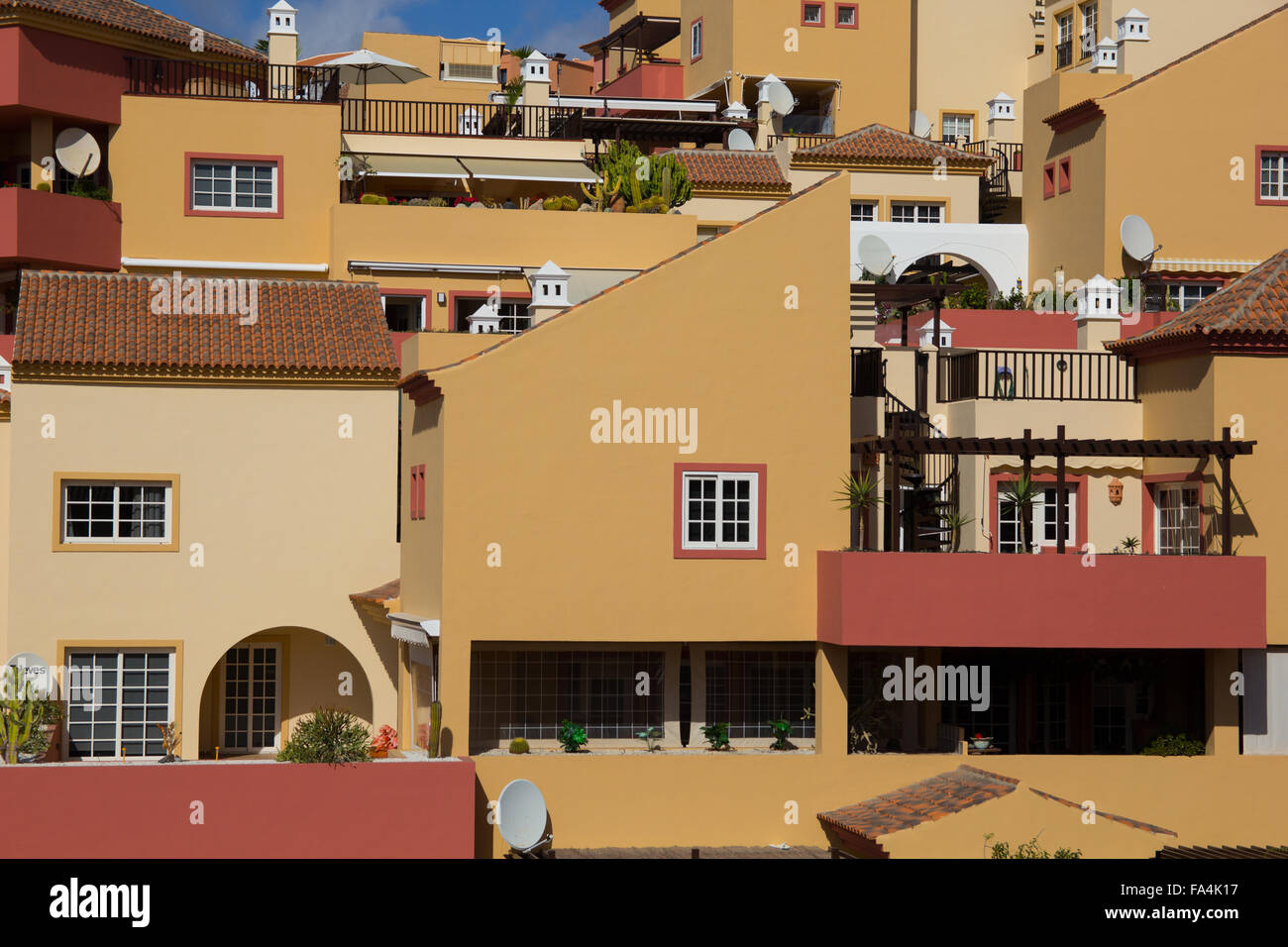 Tipiche Case di spagnolo a Tenerife Foto Stock