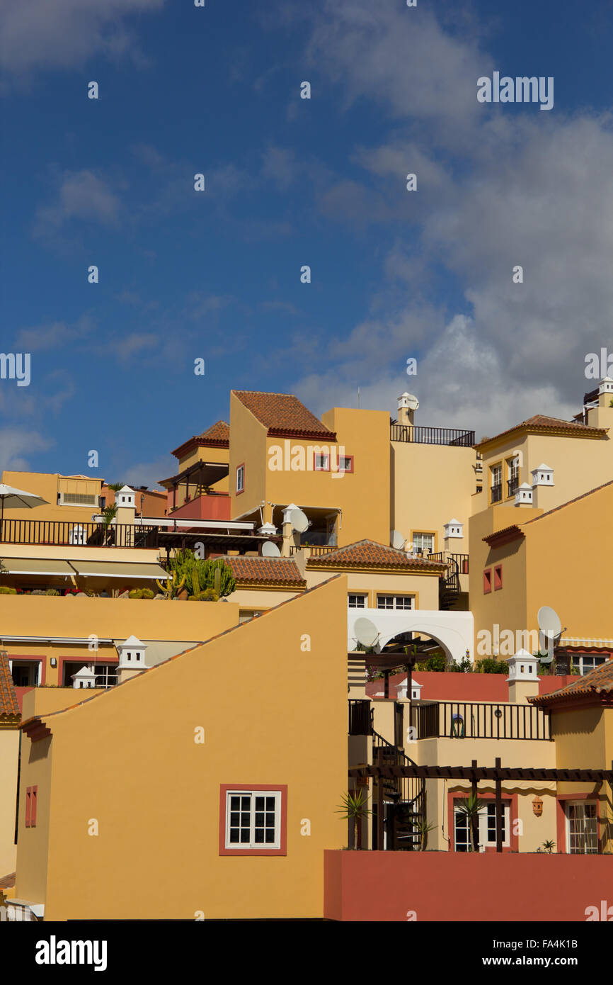 Tipiche Case di Spagnolo a Tenerife Foto Stock