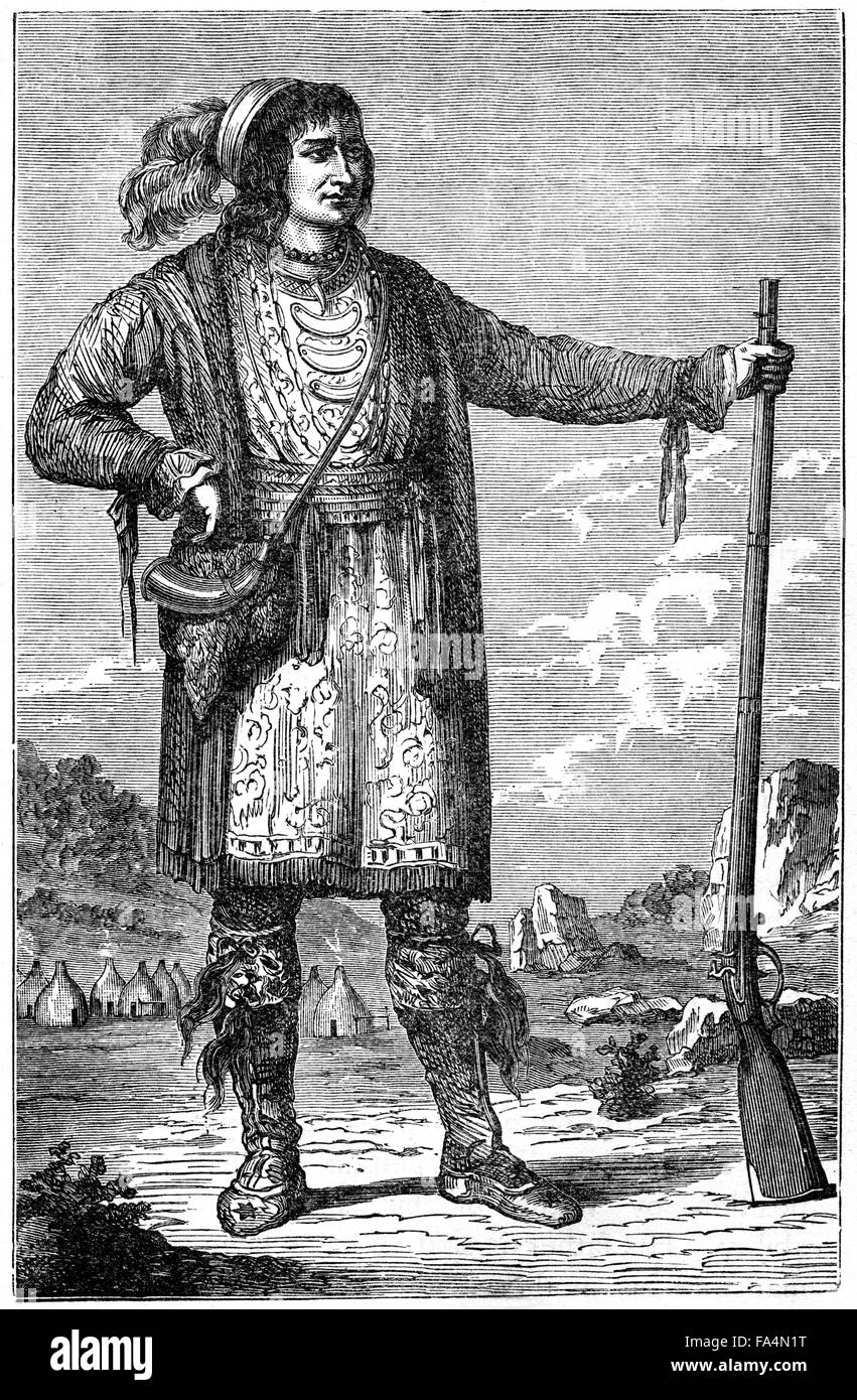 Osceola o asi-yahola (1804-1838), nato a Billy Powell, Capo del Seminole, prenota Illustrazione da "Indiano orrori o massacri di Uomini rossi", da Henry Davenport Northrop, 1891 Foto Stock