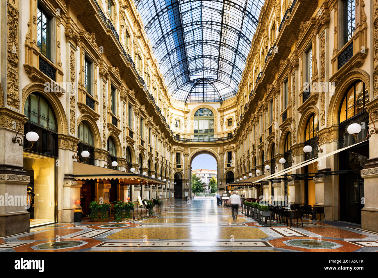 Cupola di vetro della Galleria Vittorio Emanuele a Milano, Italia Foto Stock