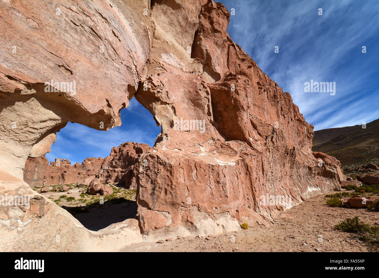 Roccia erosa, valle de las rocas, valle rocciosa, uyuni, altiplano, triangolo di confine, Bolivia, Argentina, Cile Foto Stock