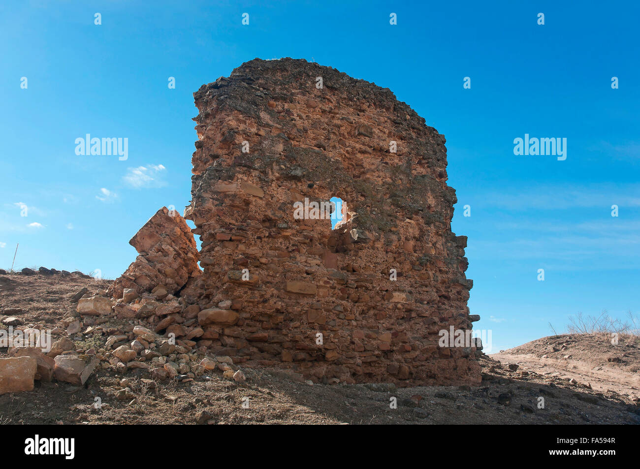 Romano città iberica di Castulo, Castello di Santa Eufemia, Linares, Provincia di Jaen, regione dell'Andalusia, Spagna, Europa Foto Stock