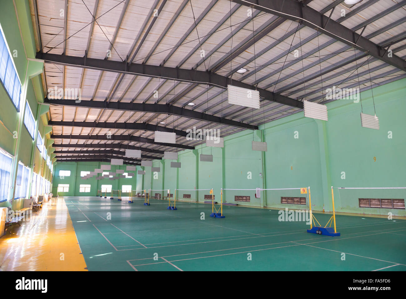 Campi da badminton indoor Foto Stock