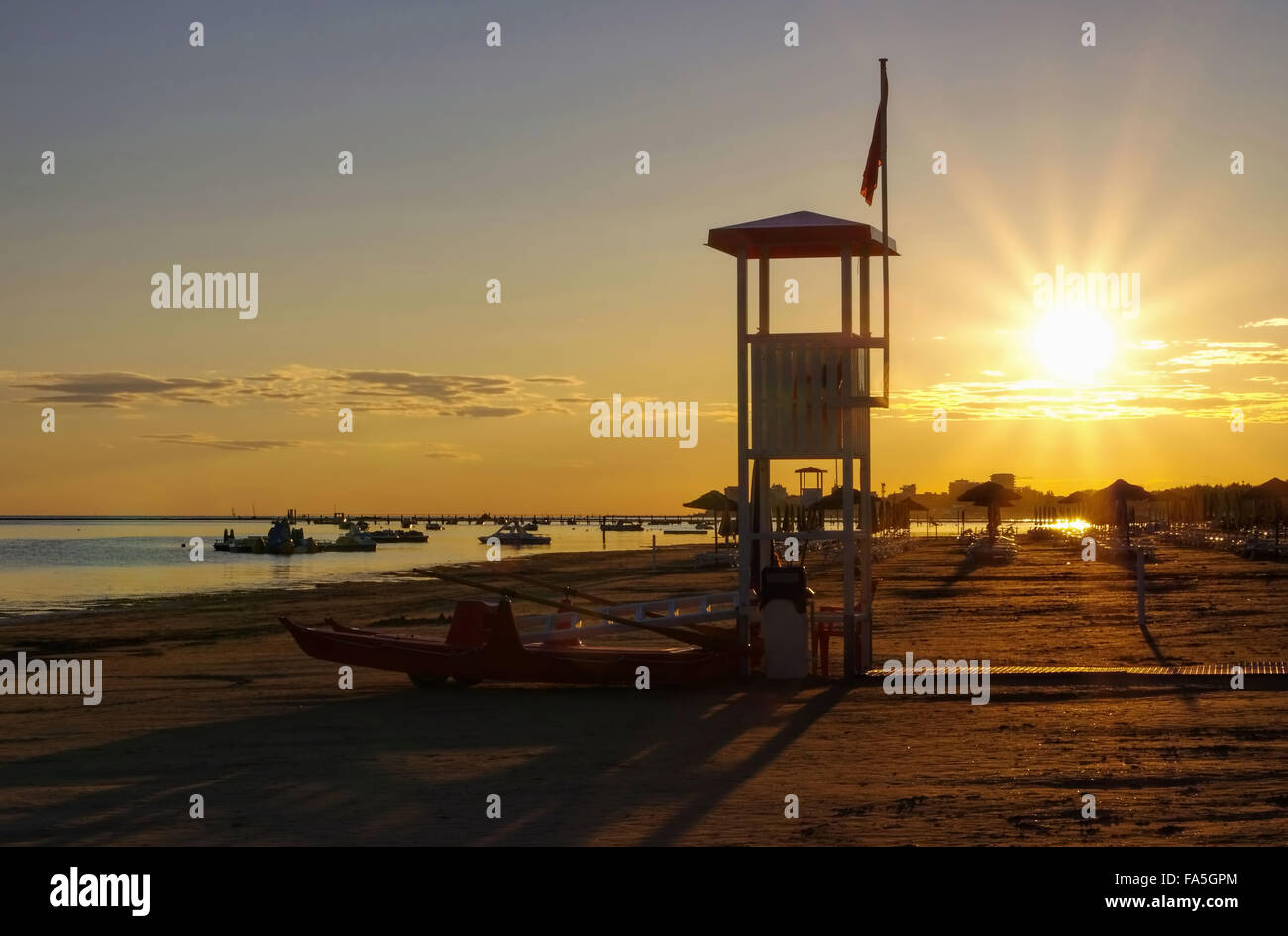 Grado Strand Sonnenuntergang - Grammichele beach sunset 01 Foto Stock