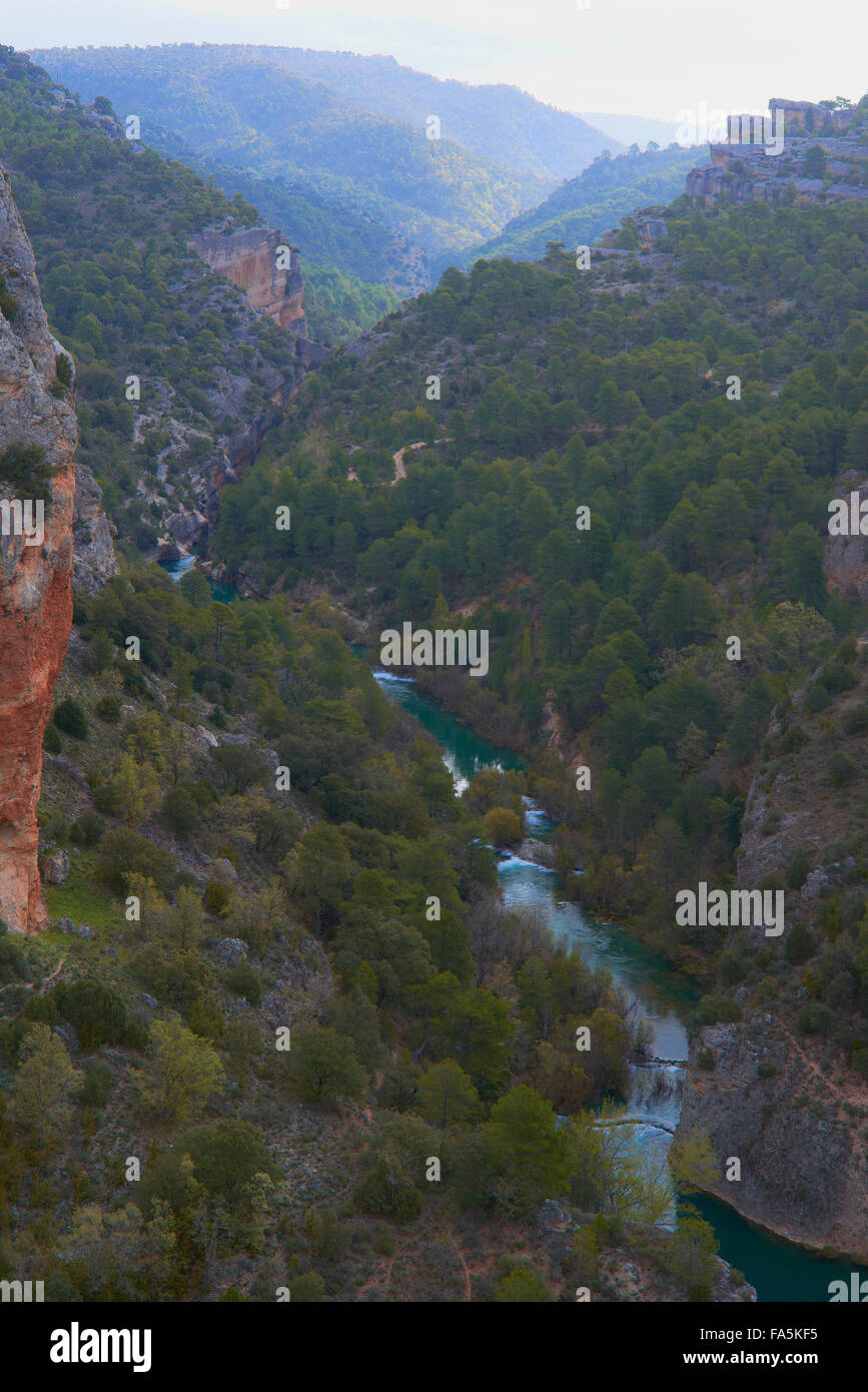 Villalba de la Sierra, Jucar River Gorge, Serrania de Cuenca parco naturale, Provincia Cuenca, Castilla La Mancha, in Spagna. Foto Stock