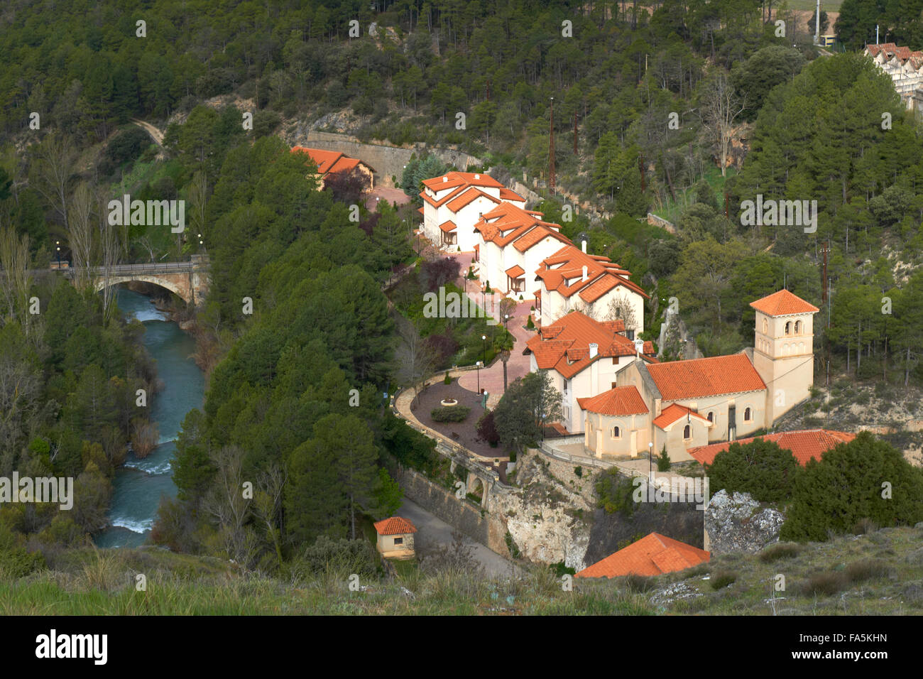 Villalba de la Sierra, Salto de Villalba, Jucar River, Serrania de Cuenca parco naturale, Provincia Cuenca, Castilla La Mancha, Spa Foto Stock